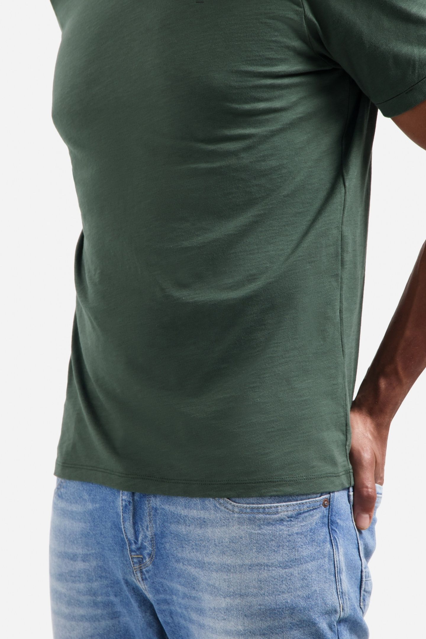 T-SHIRT CREWNECK SLUB DARK GREEN 7