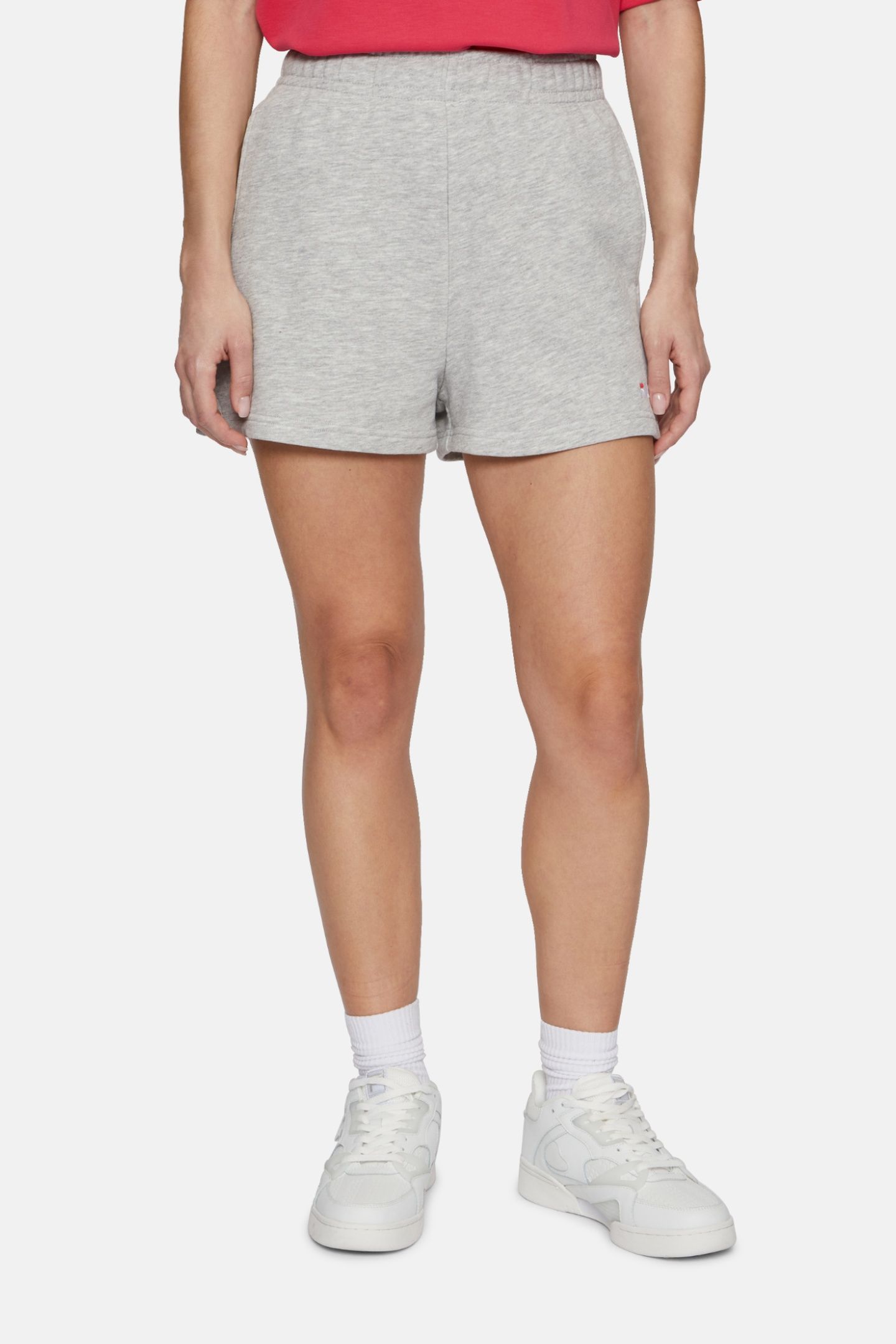 LUSCIANO HIGH WAIST SHORTS LIGHT GREY MELANGE 1