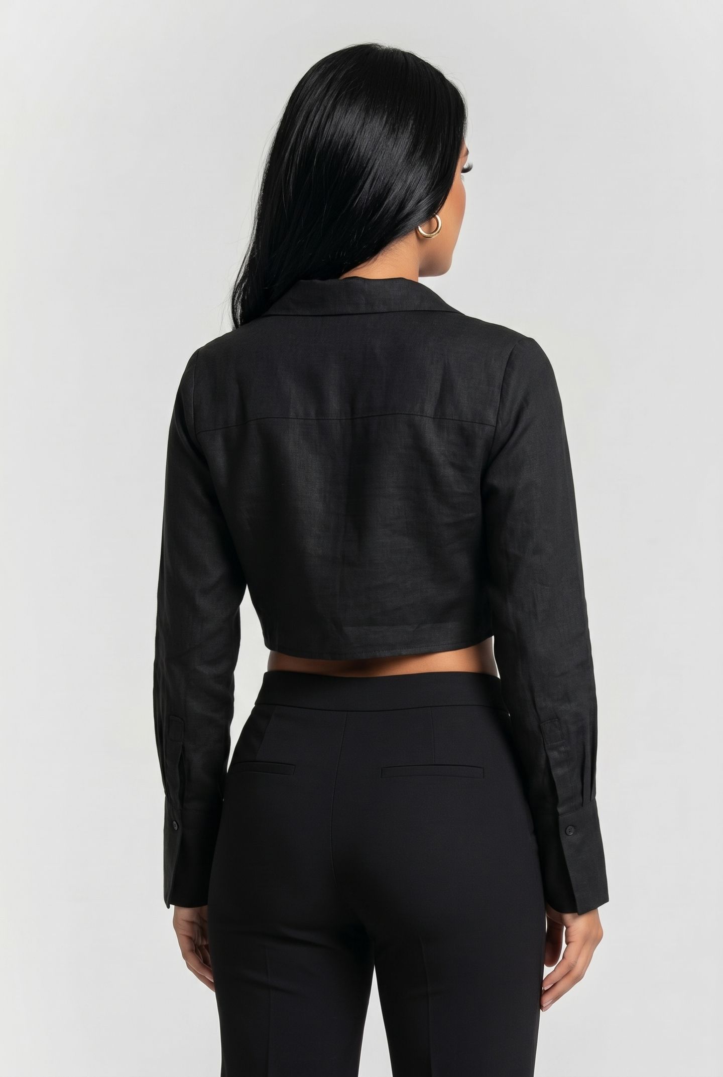 LINEN WRAP TOP BLACK 2