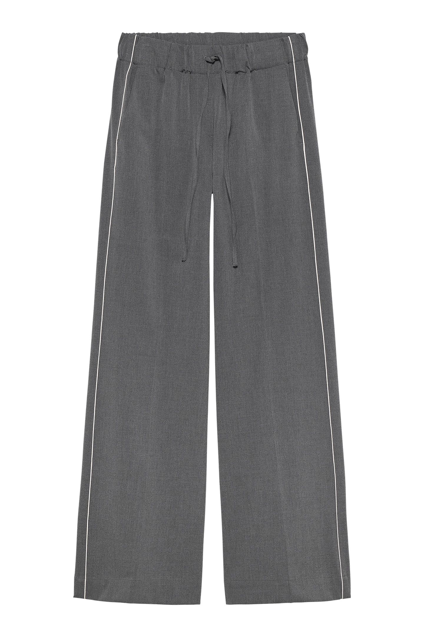 JOGGER TROUSERS WITH PIPING DARK GREY MELANGE 4