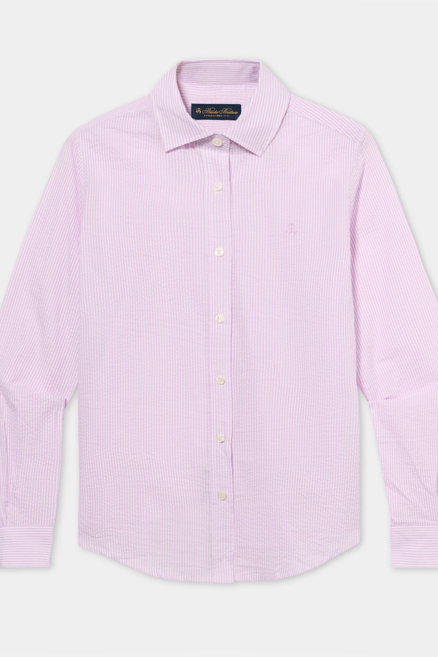 COTTON SEERSUCKER LOGO SHIRT LILAC 3