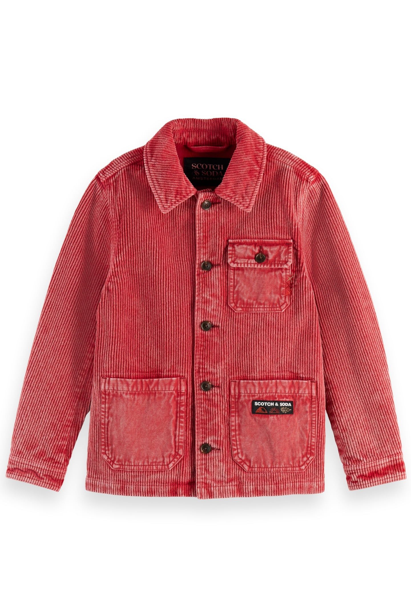 BOY GARMENT-DYED CORDUROY OVERSHIRT KETCHUP 1