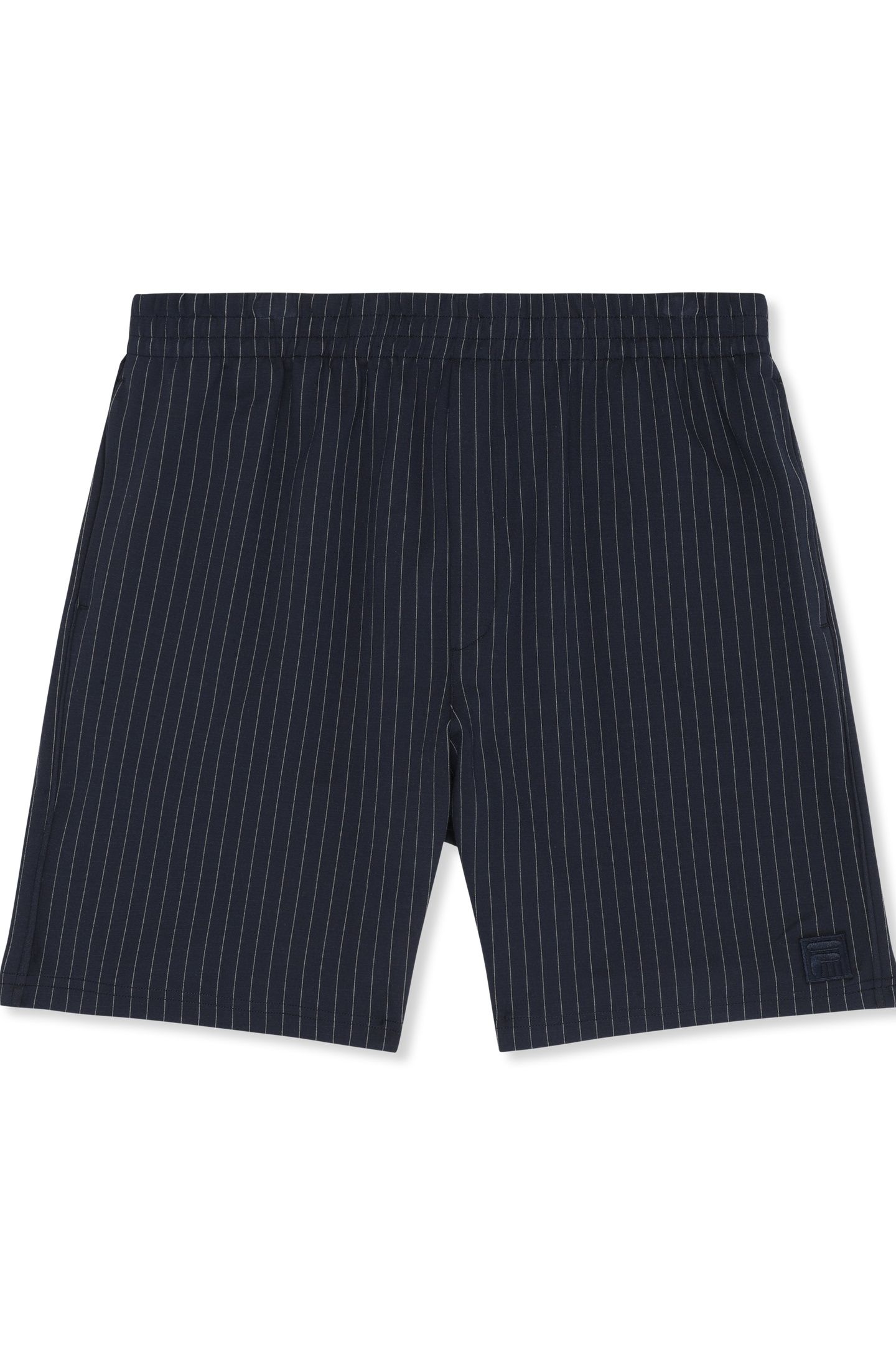 LUCCA REGULAR PINSTRIPED SHORTS BLACK IRIS / EGRET STRIPED 4