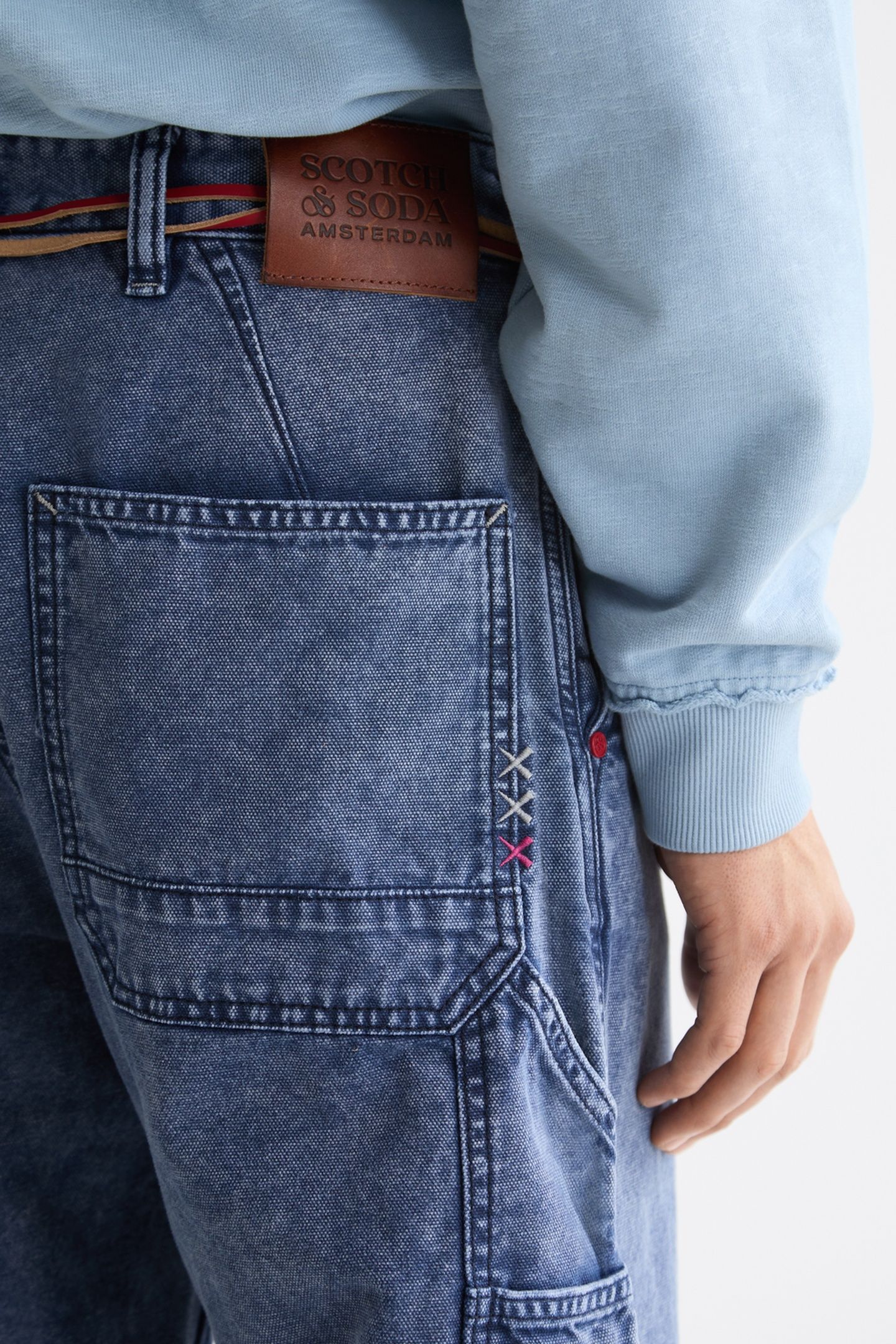 THE PITCH LOOSE FIT WORKWEAR CANVAS JEANS NAVY 6