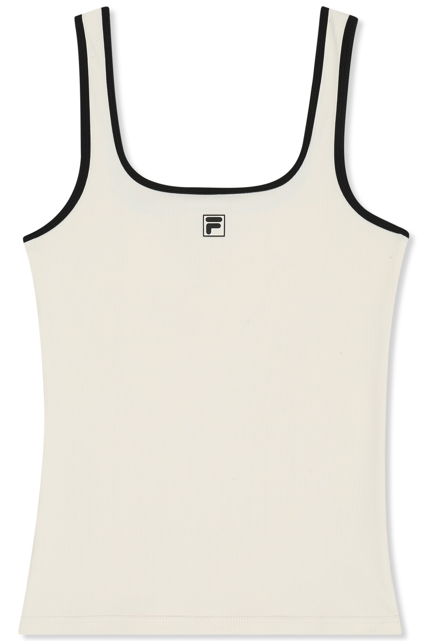 MAIANO SLIM LOGO RIB TANK TOP EGRET 5