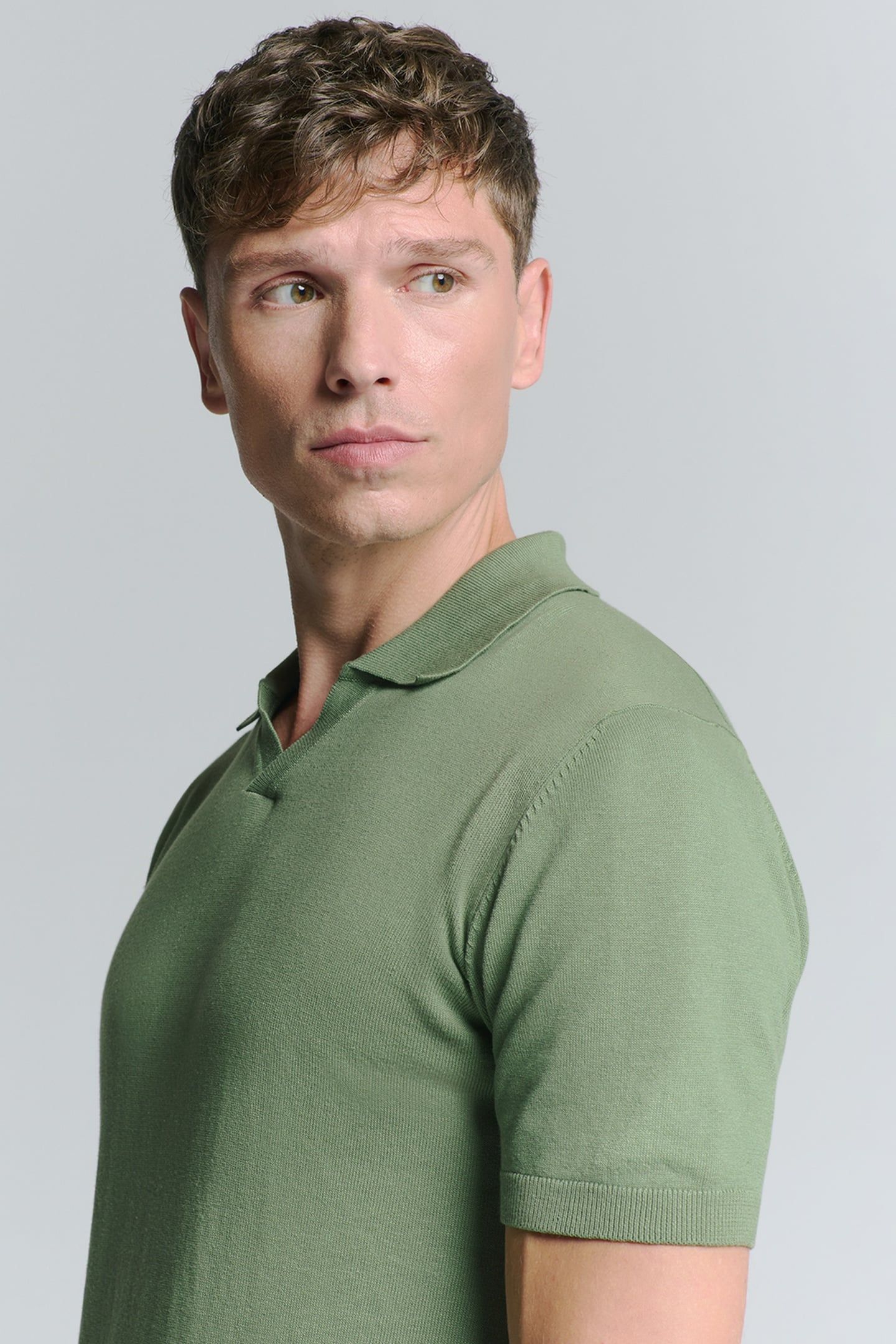 PULLOVER SHORT SLEEVE POLO V SOLID GREEN 4