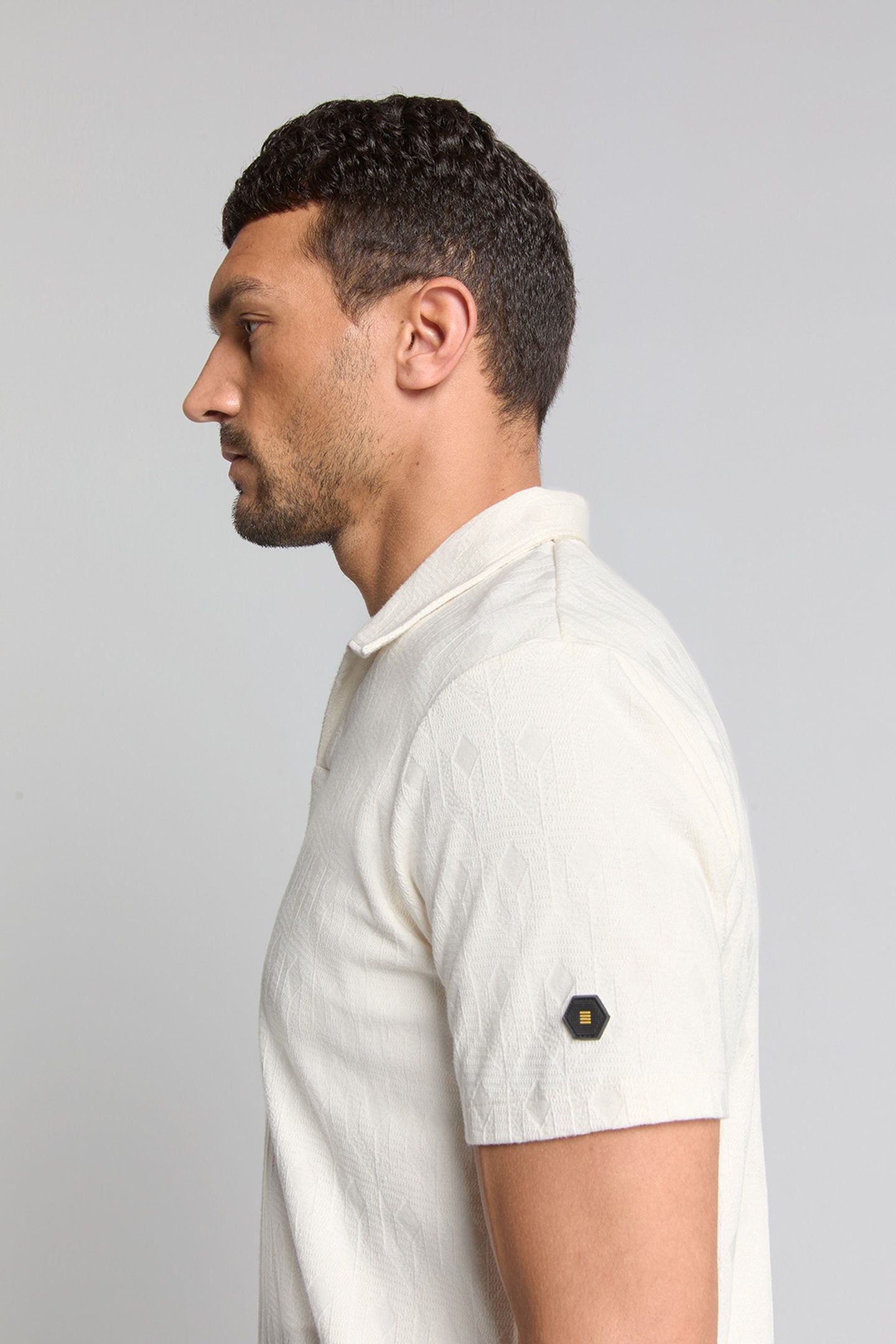 POLO V SOLID TERRY JACQUARD OFFWHITE 4