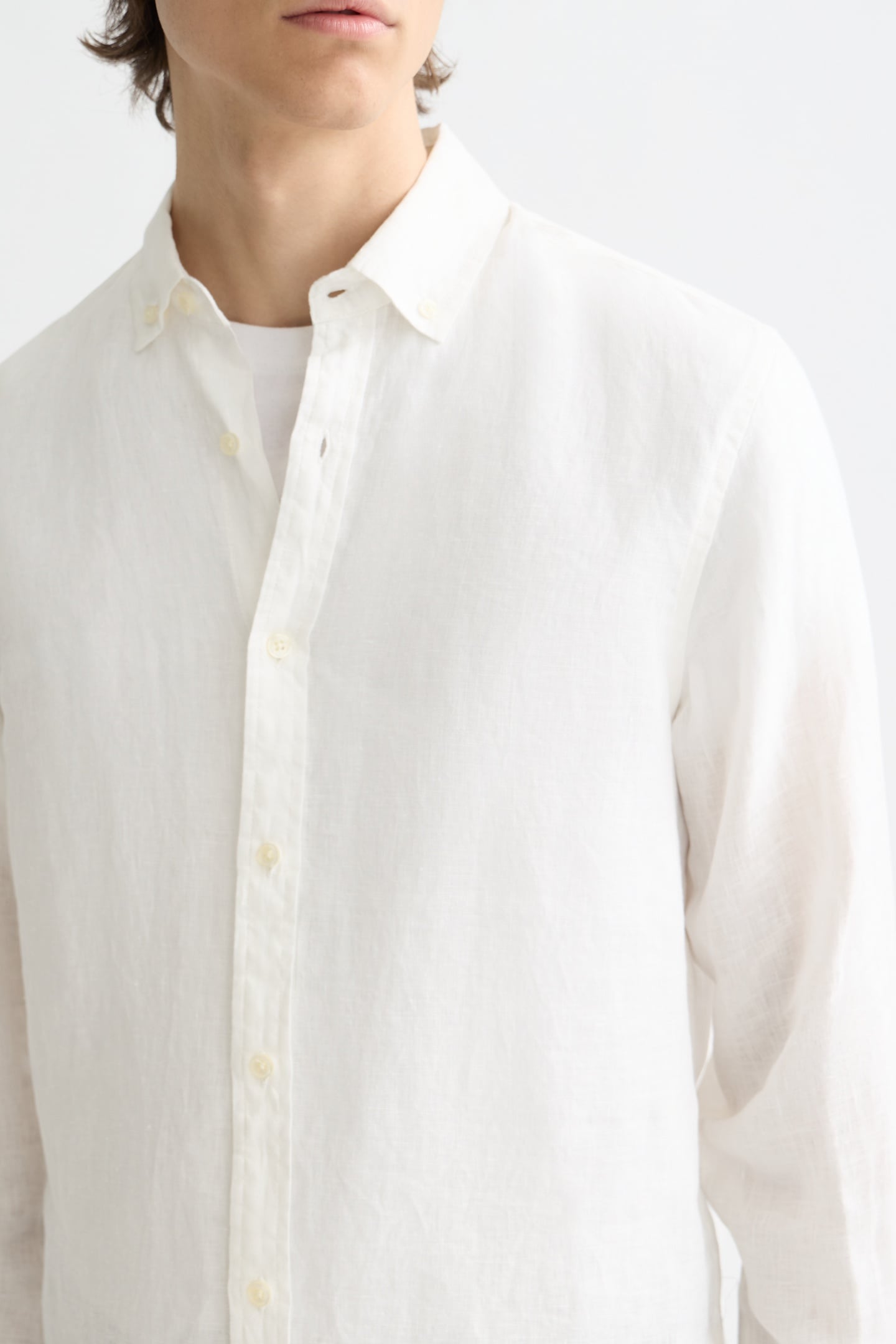 NOS LINEN REGULAR-FIT SHIRT OFF WHITE 6