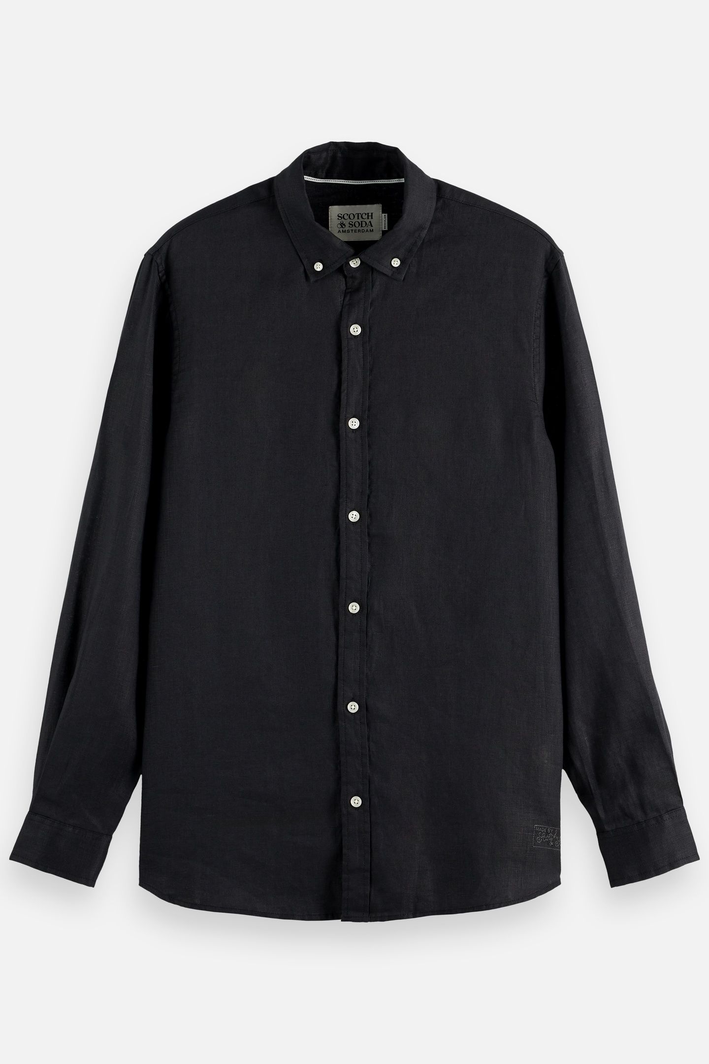 NOS LINEN REGULAR-FIT SHIRT BLACK 4