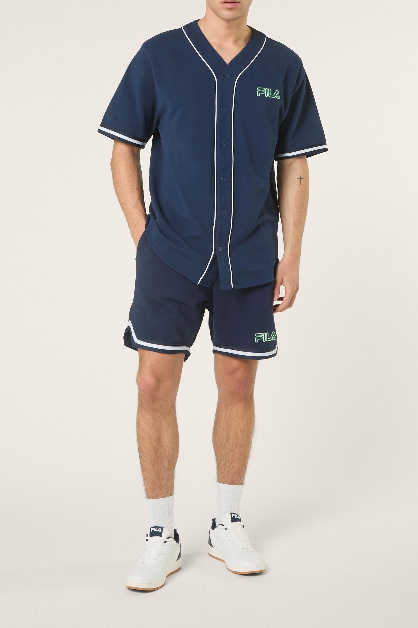 STATUTO LOOSE PIQUE BASEBALL SHIRT BLACK IRIS 2
