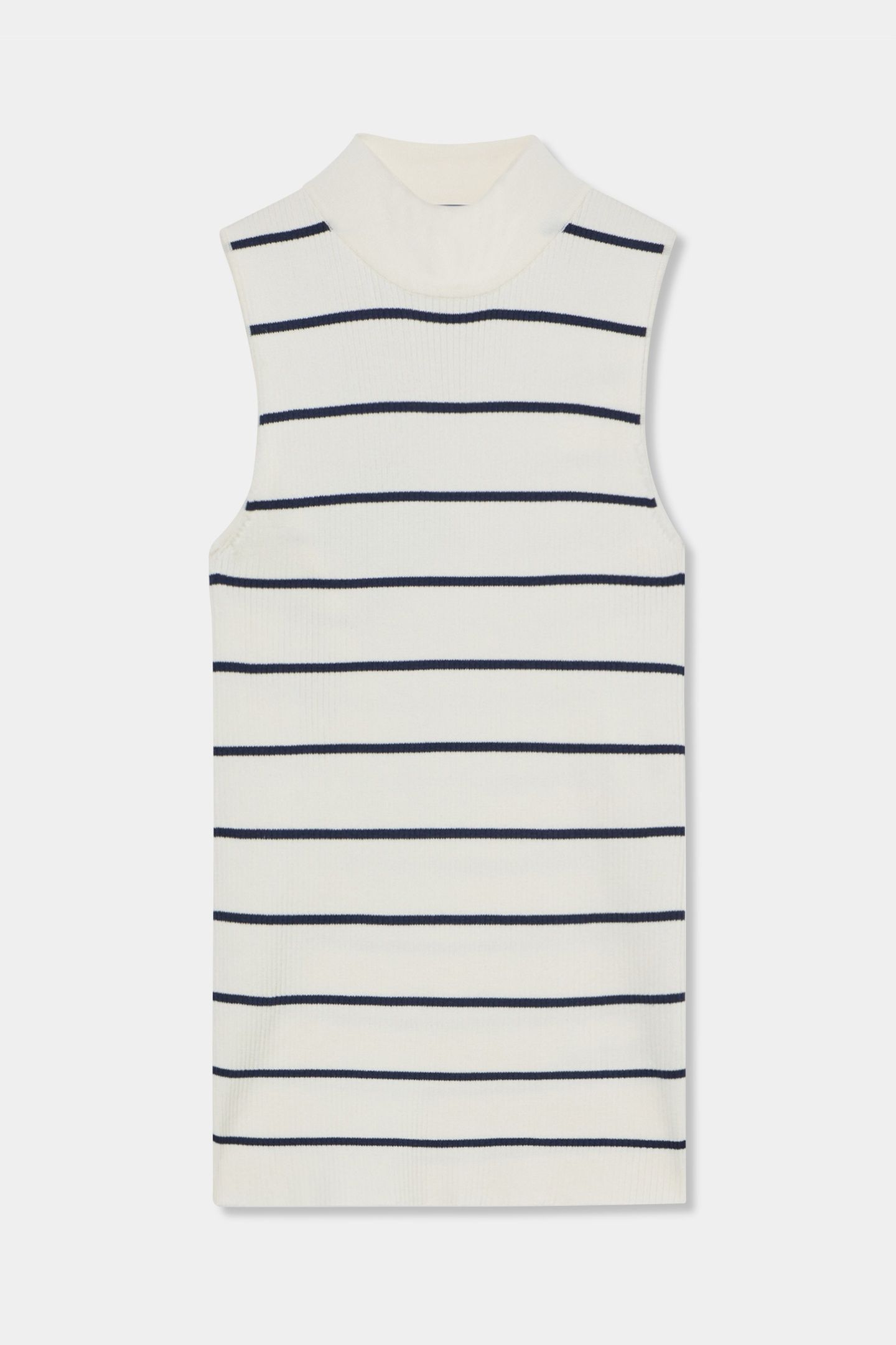 HIGH NECK RIBBED TOP WHITE 3