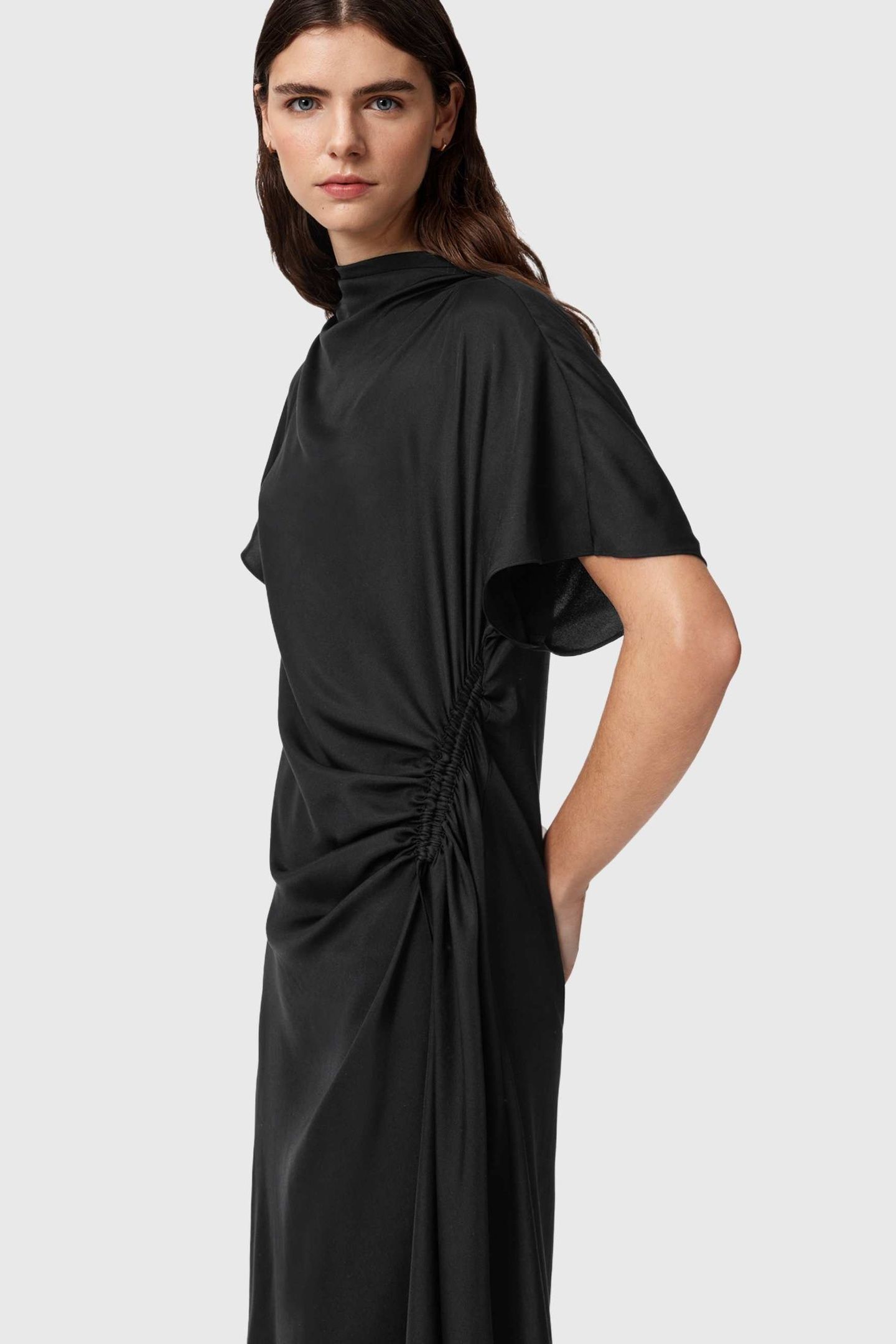 ROSIE SILK DRESS BLACK 4