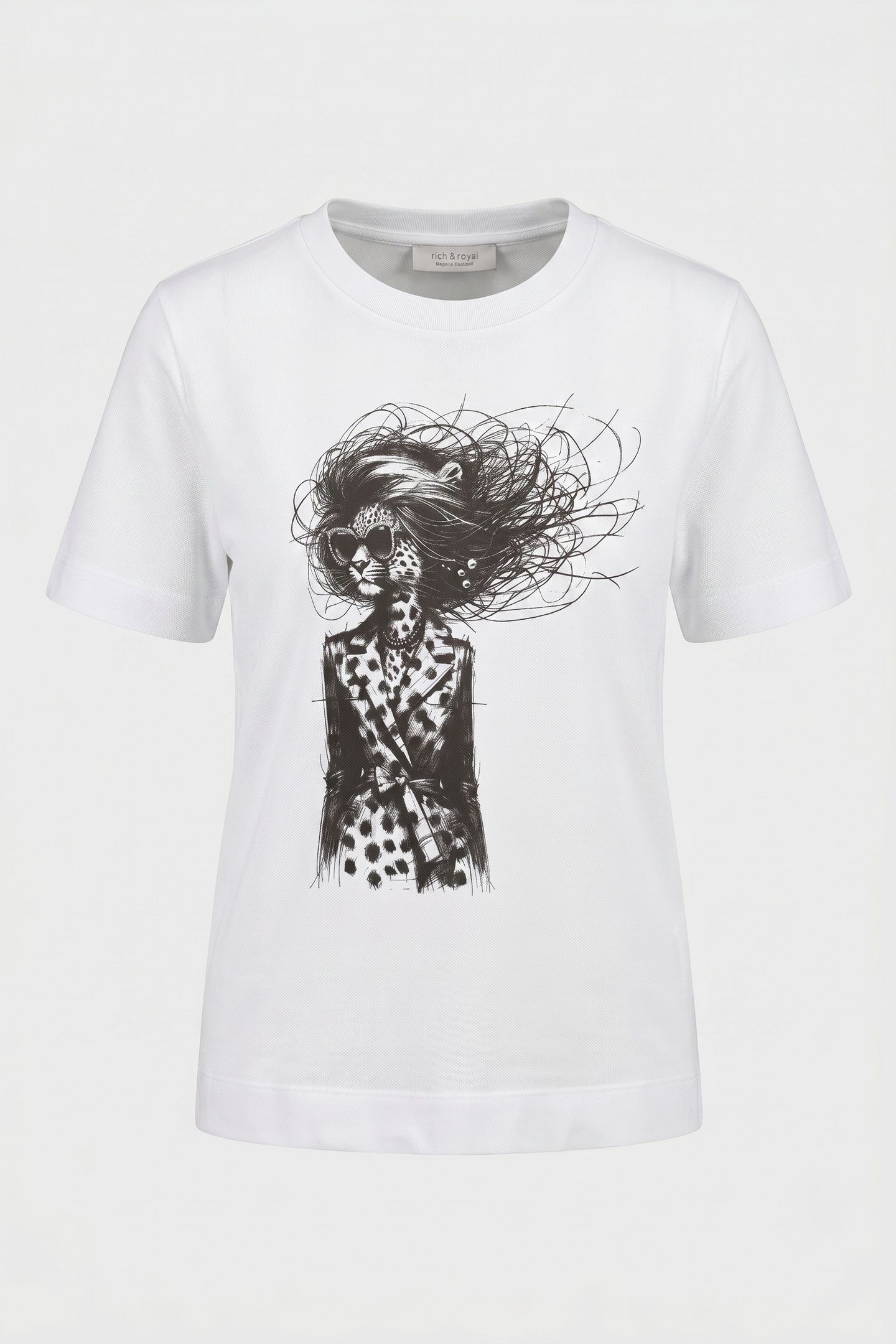 EASY FIT T-SHIRT "LEOPARD" ORGANIC WHITE 4