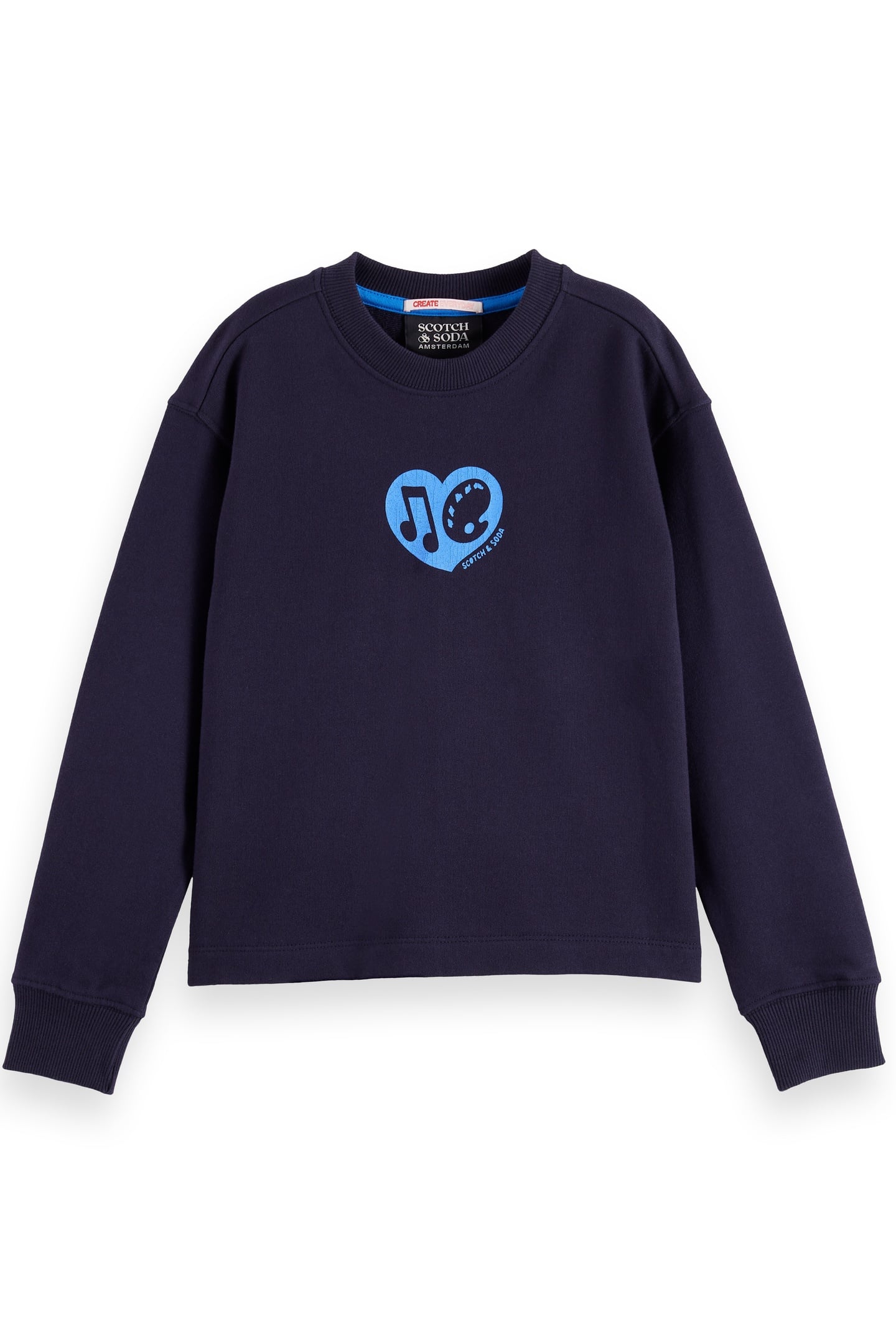 GIRL RELAXED-FIT SWEATSHIRT WITH FRONT AND BACK ARTWORK SKY 1