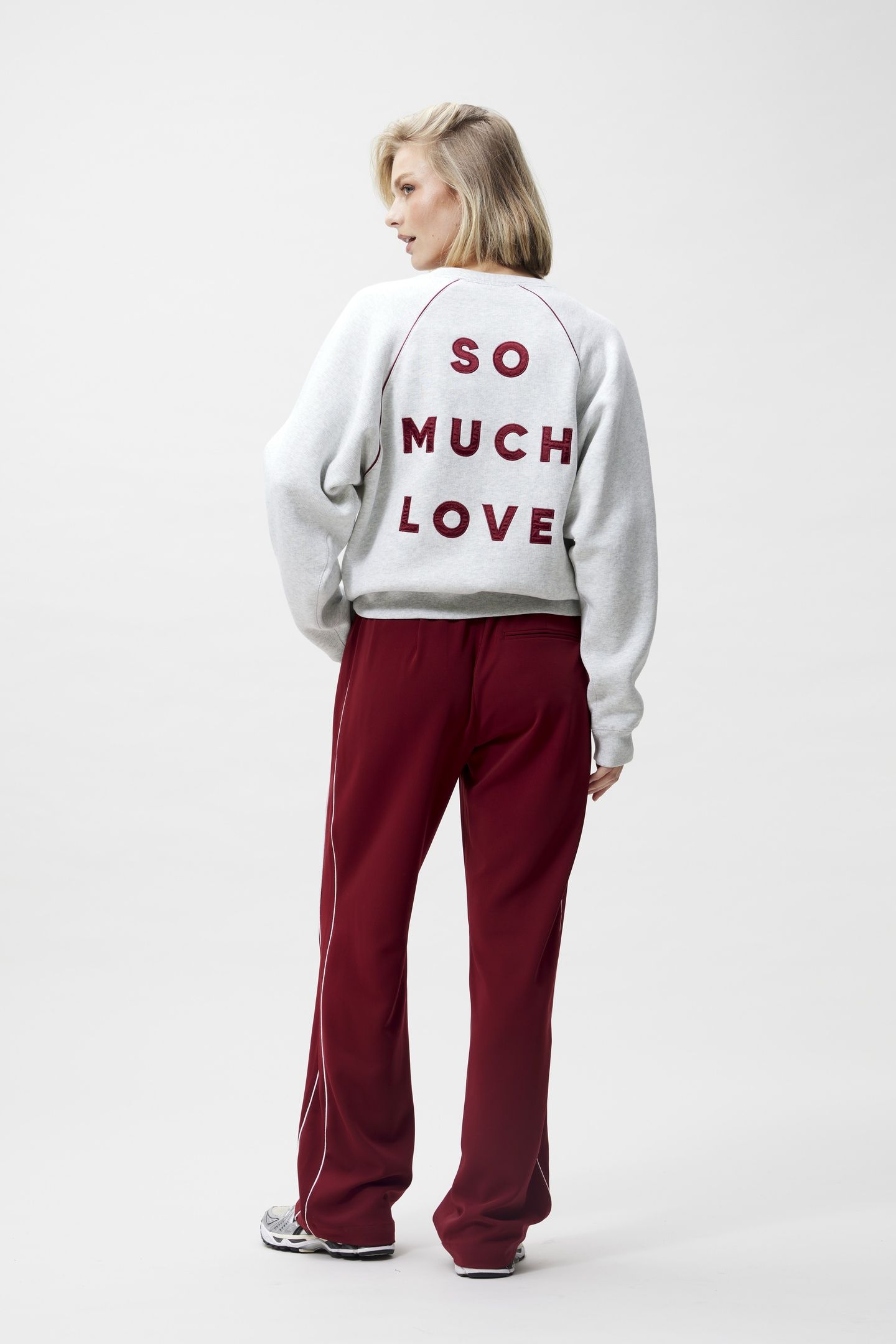GRAPHIC SWEATER WITH PIPING LIGHT GREY MELANGE 3
