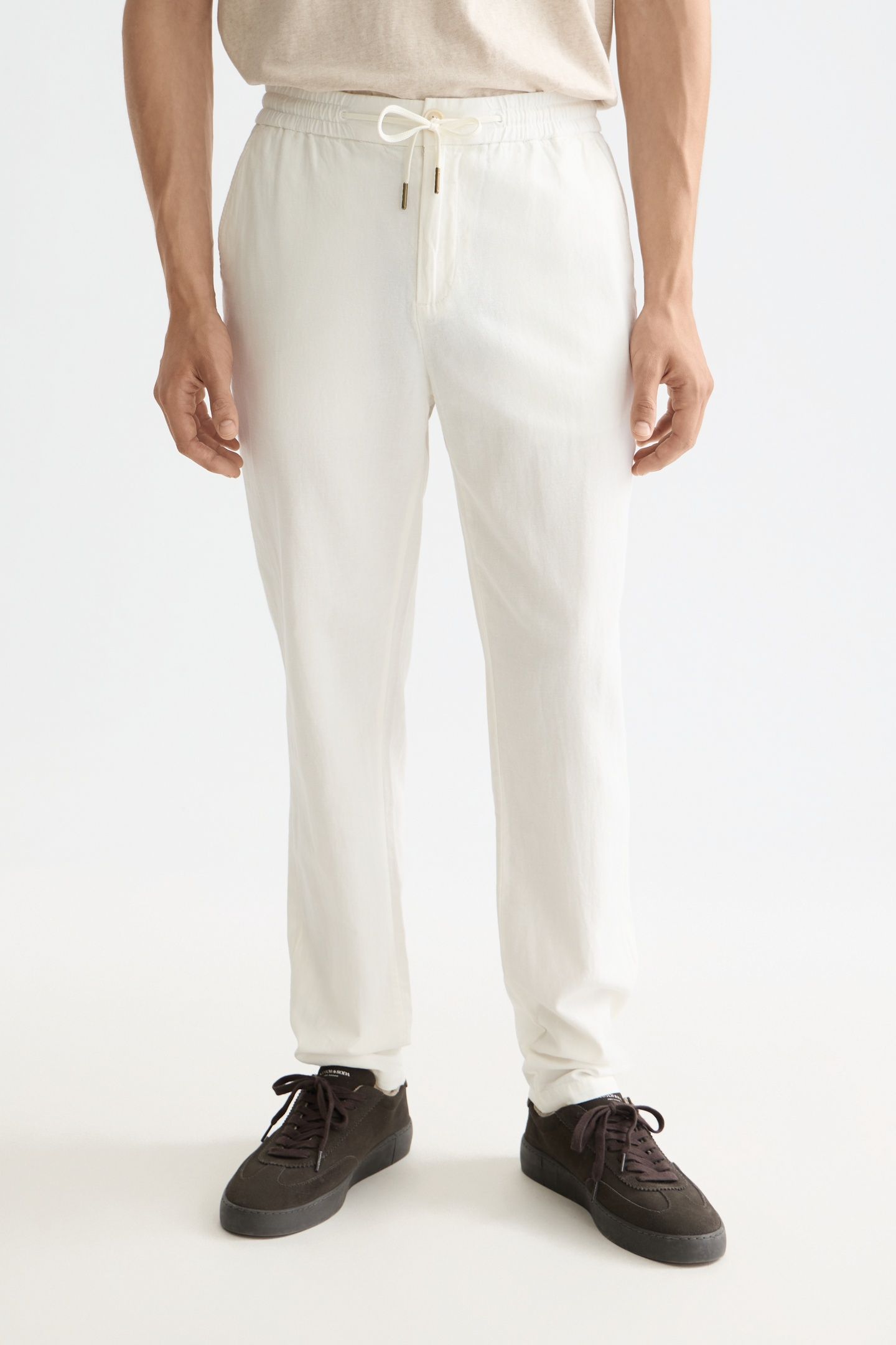 CORE - WARREN - COTTON/ LINEN TWILL JOGGER OFF WHITE 2
