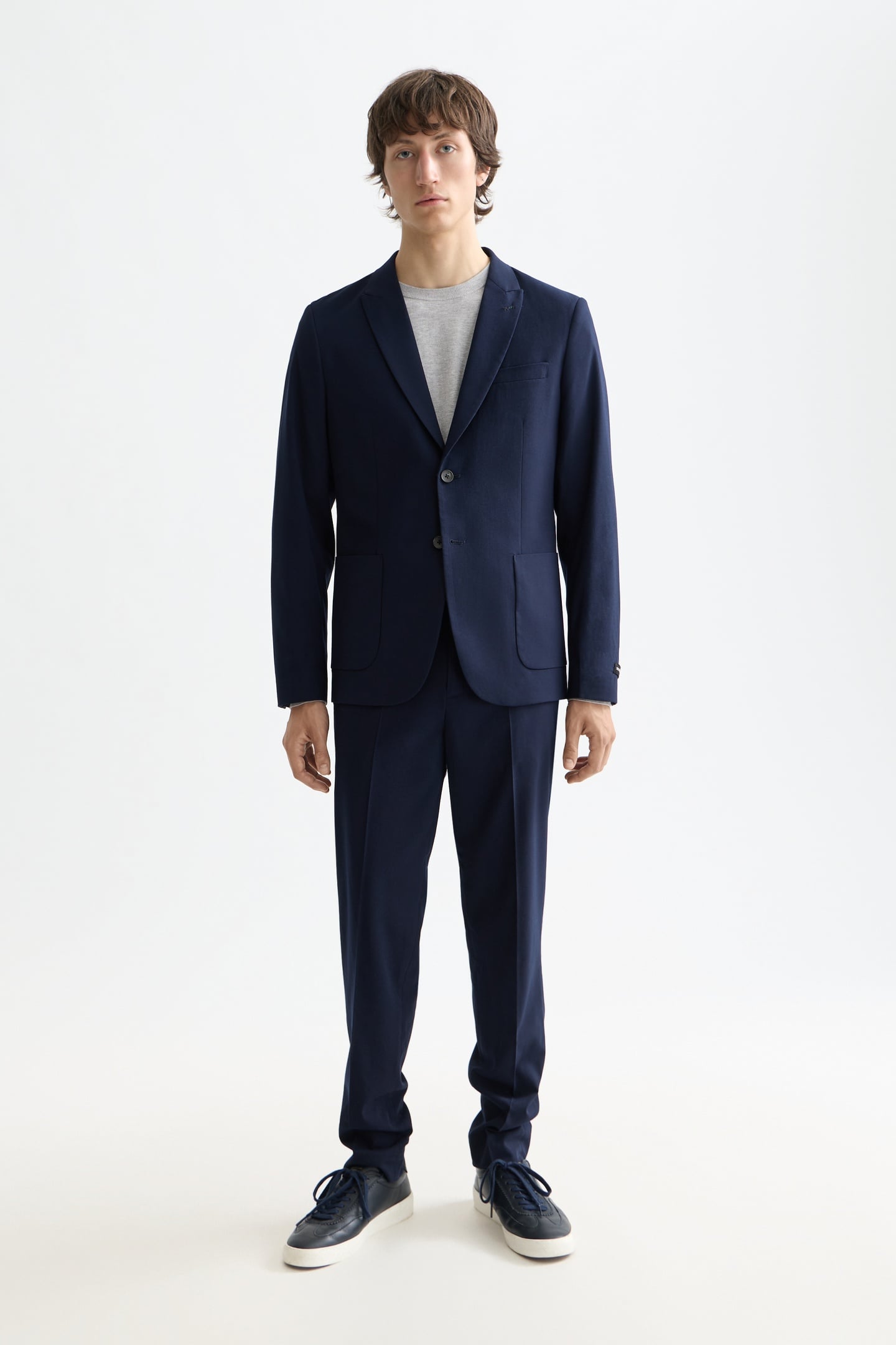 CORE - UNCONSTRUCTED PEAK LAPEL COOL-WOOL BLAZER NIGHT 1