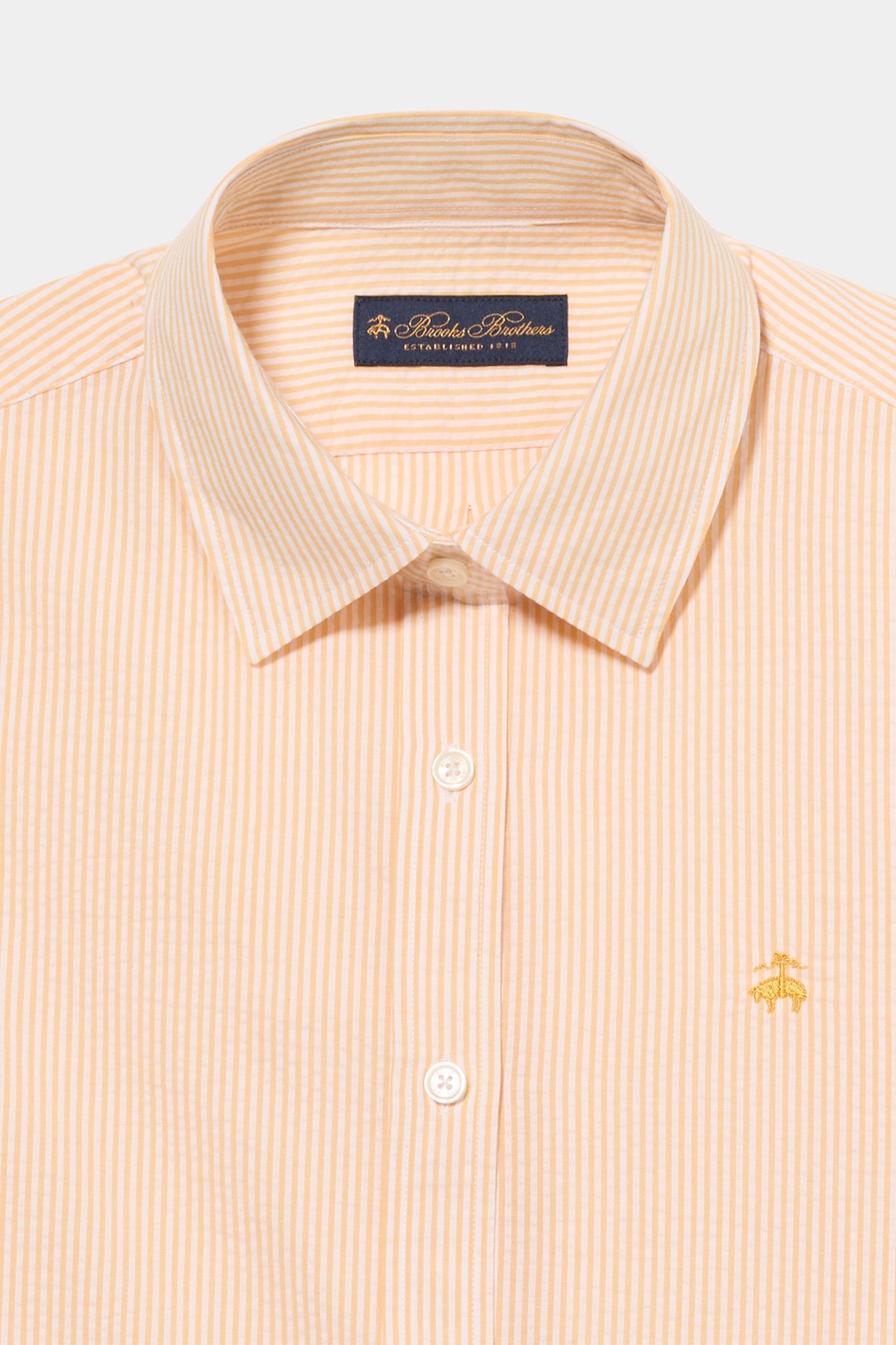 COTTON SEERSUCKER LOGO SHIRT YELLOW 4