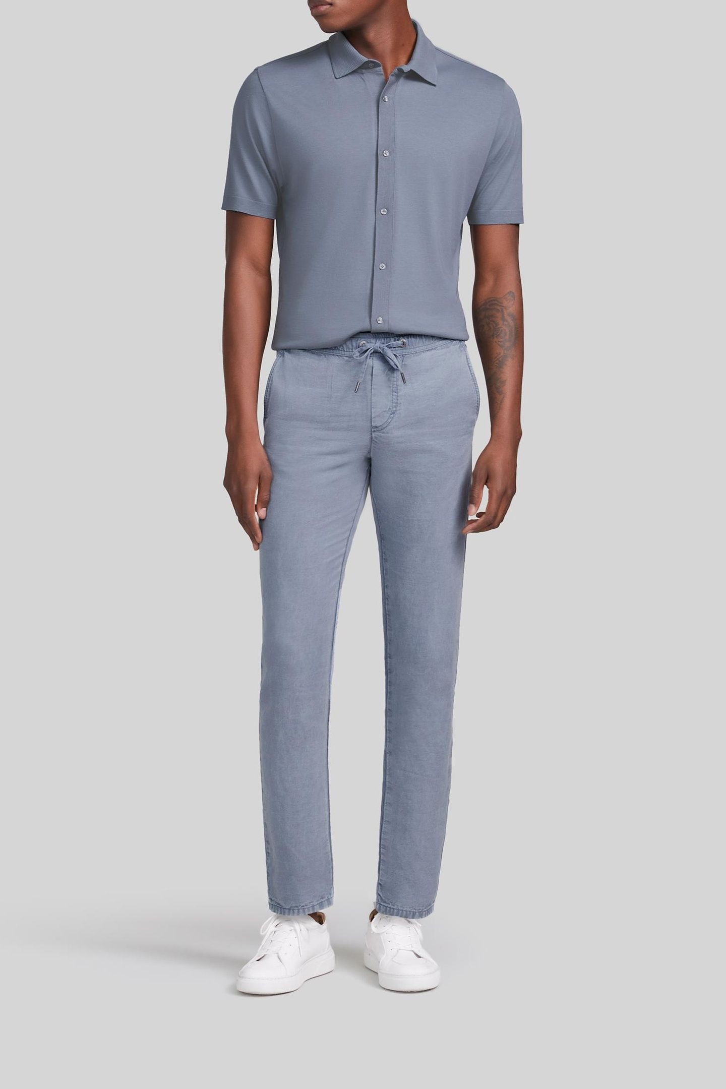LIGHT BLUE LYOCELL® ELASTICATED WAIST JOGGERS 2