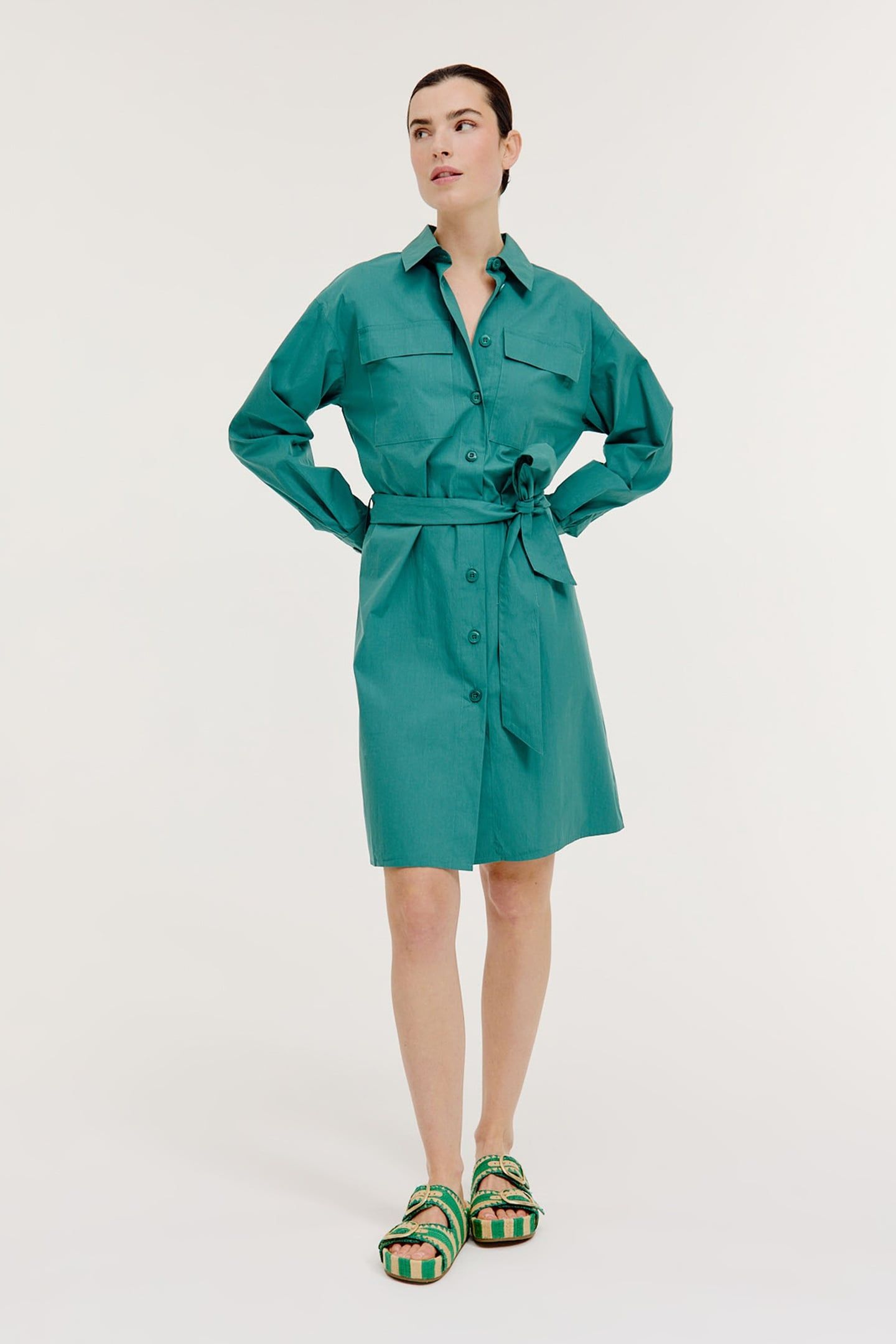 BRIEN DRESS DARK GREEN 4