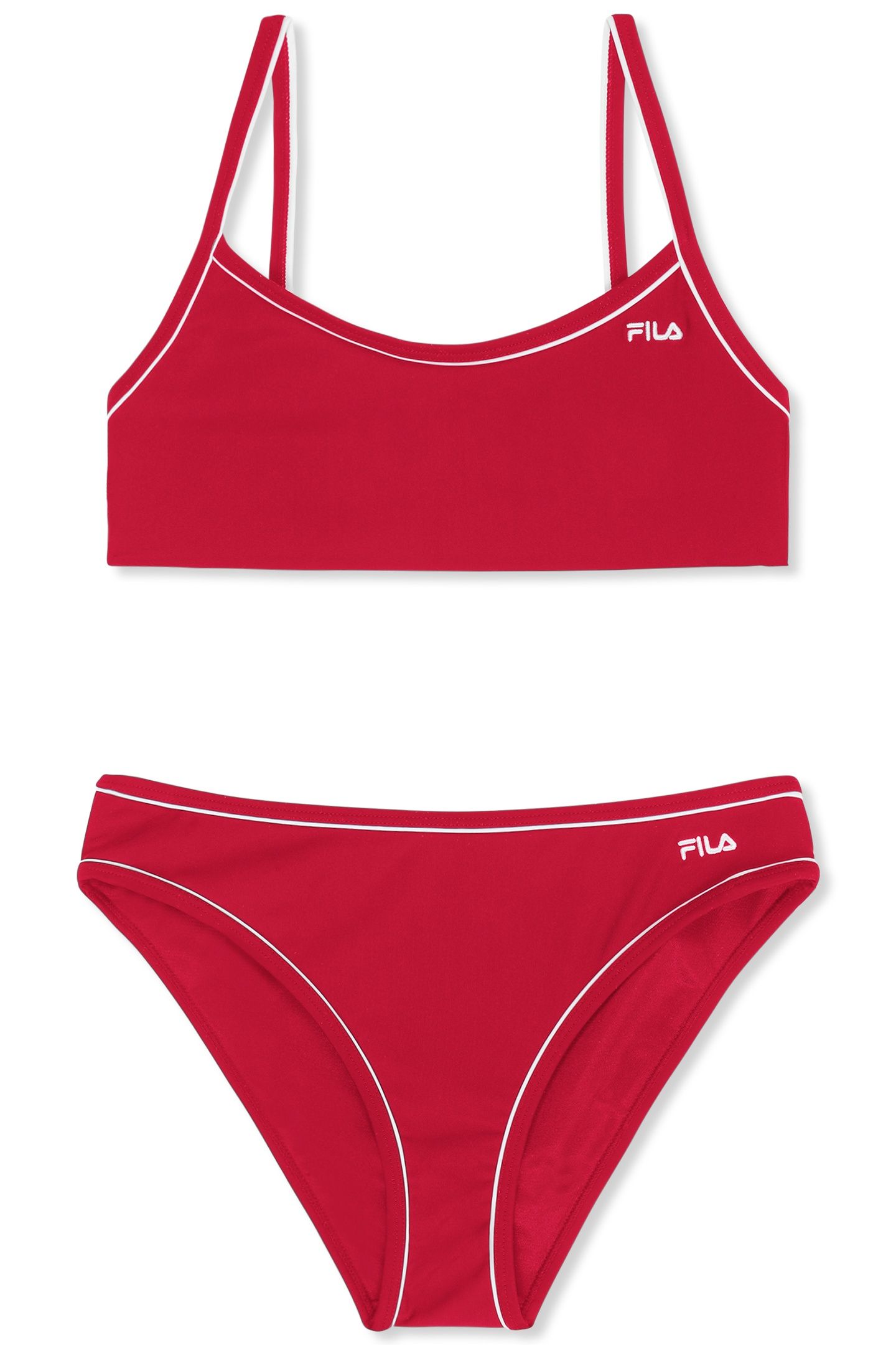 PRATELLO CONTRAST PIPING BIKINI TRUE RED 1