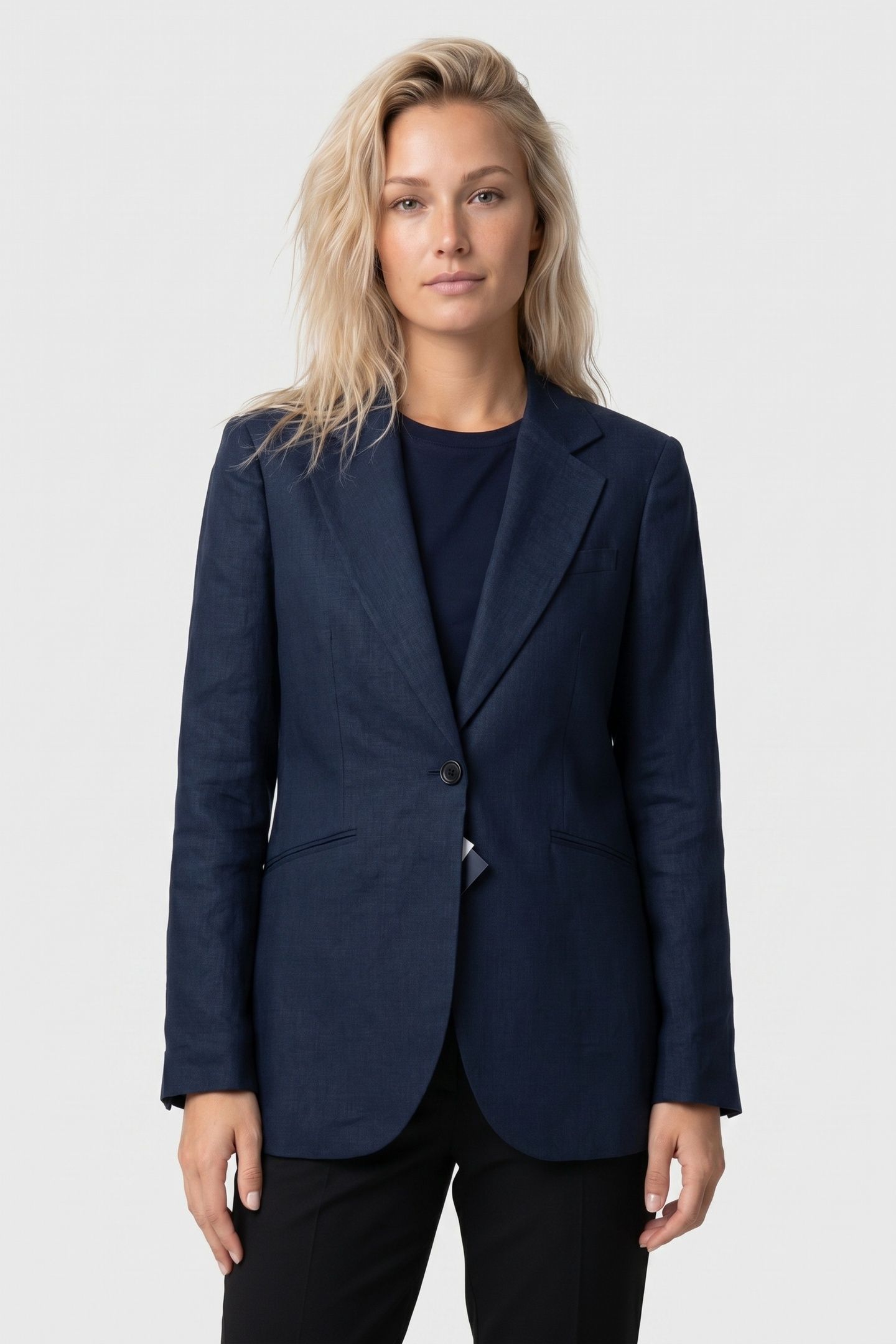 IRISH LINEN SINGLE-BREASTED BLAZER INDIGO 1
