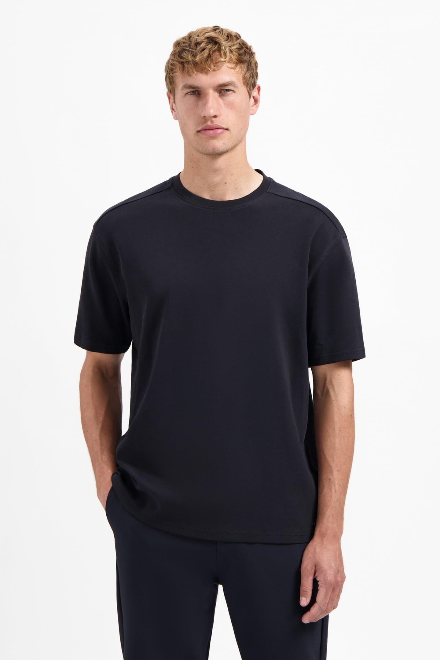 T-SHIRT CREWNECK SOLID HEAVY INTERLOCK BLACK 2