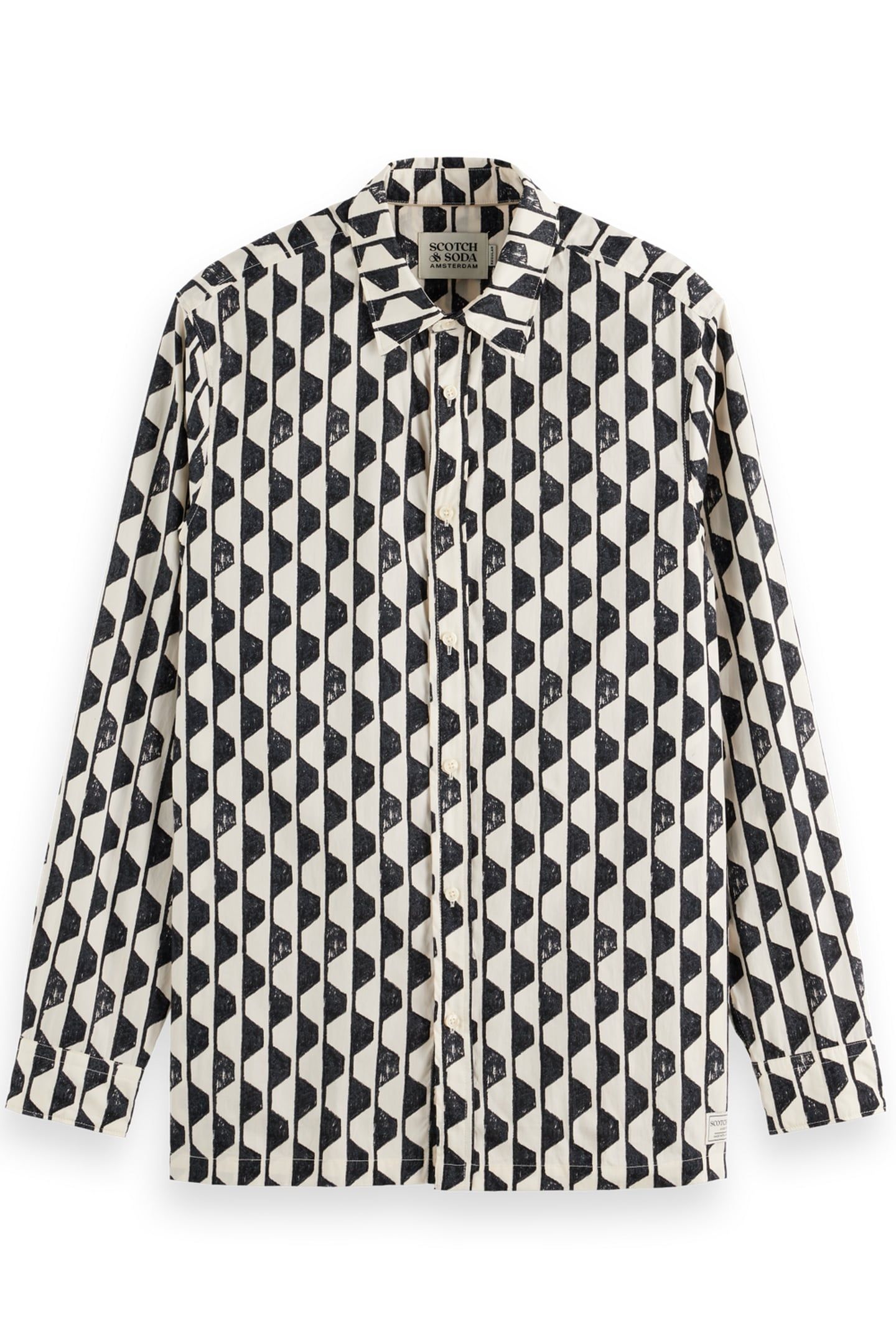 REGULAR FIT GEO-PRINT SHIRT IMAGINE STRIPE WHITE 1