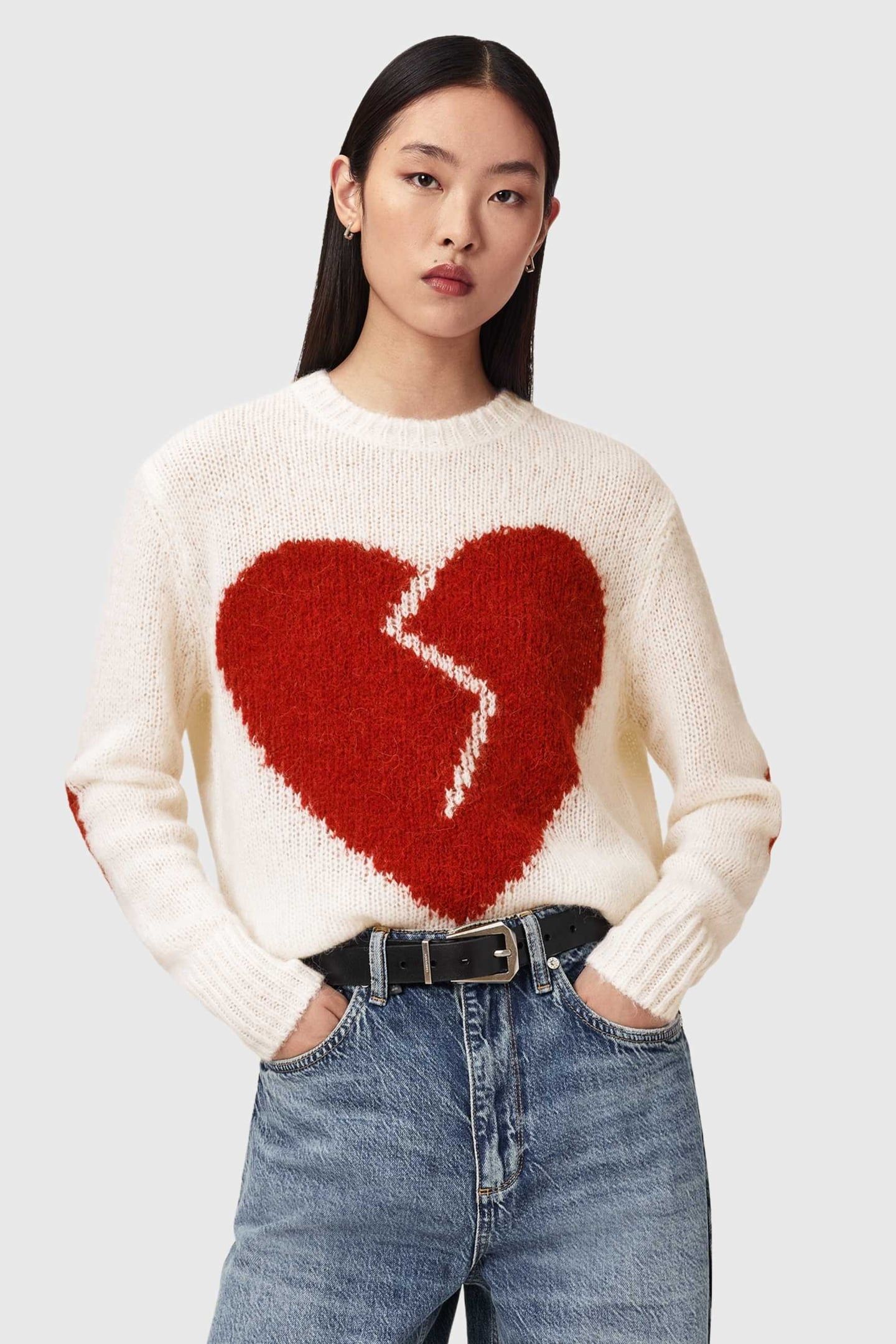 LUVHEART CREW ECRU WHITE/RED 1