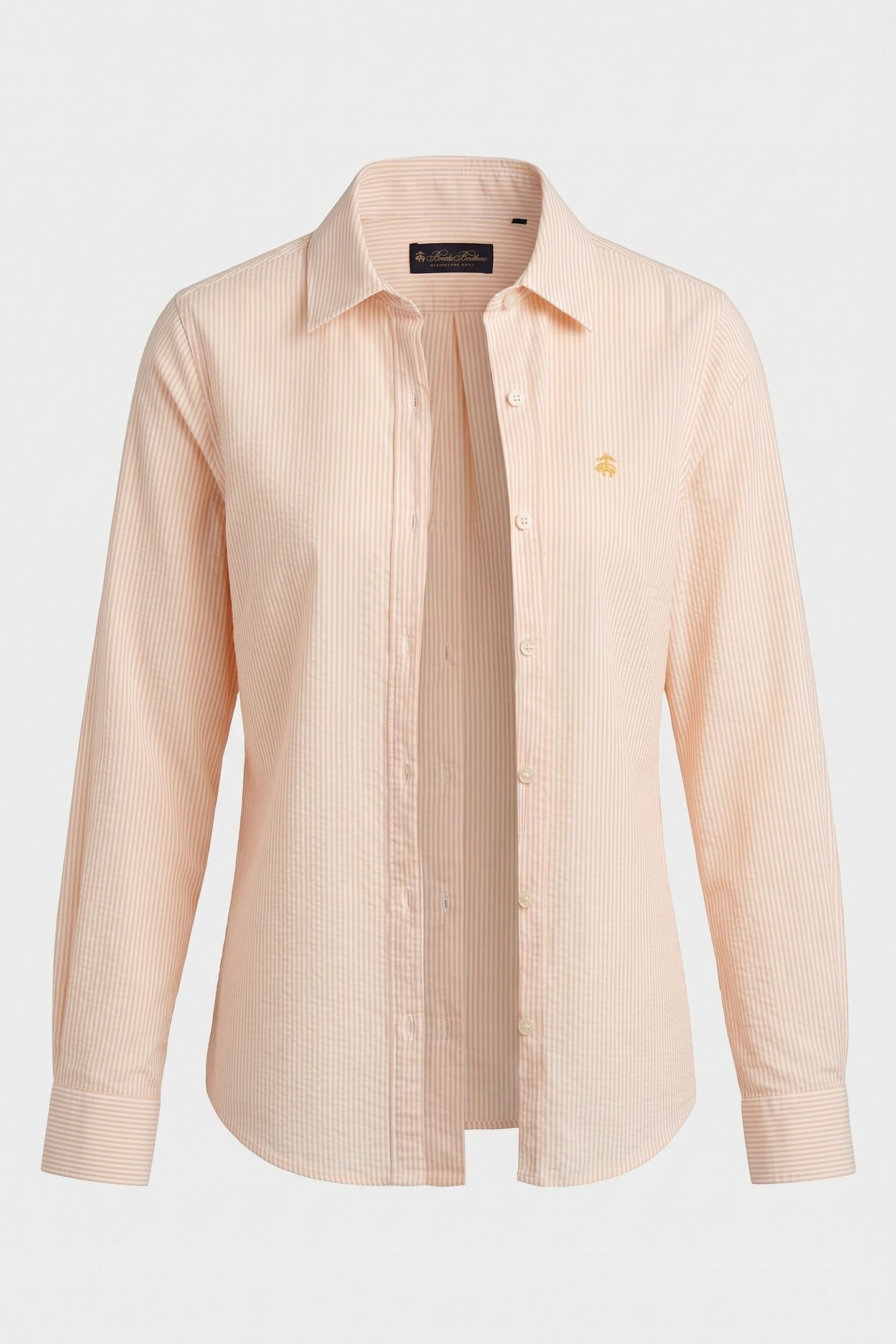 COTTON SEERSUCKER LOGO SHIRT YELLOW 3