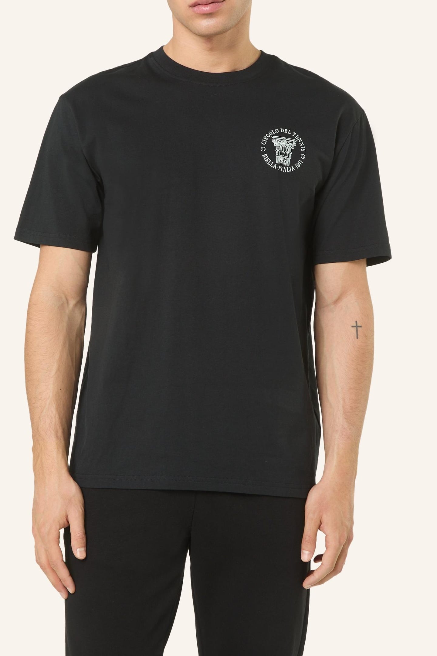 PIGNONE RELAXED GRAPHIC T-SHIRT BLACK 1