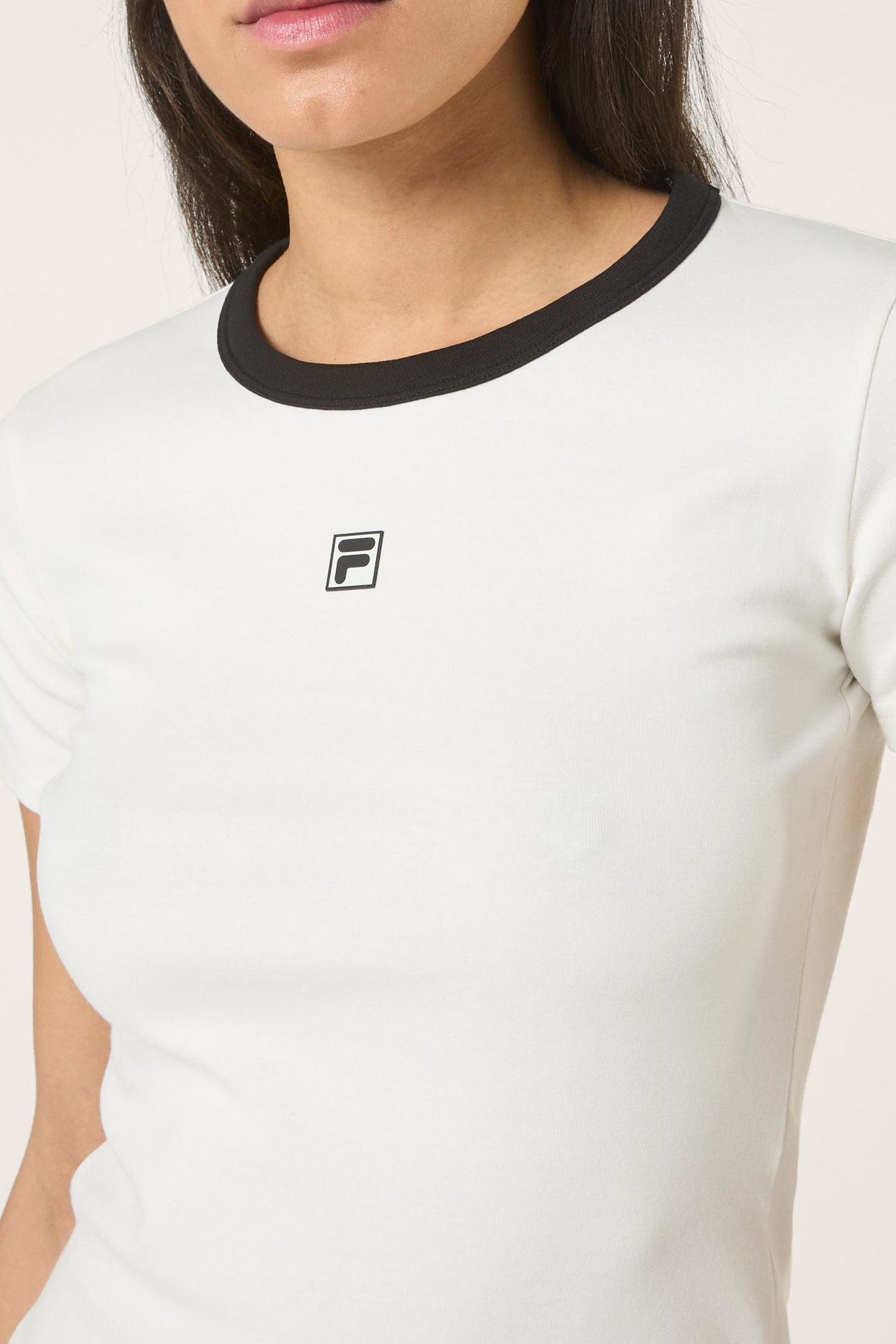 MONTEBENI SLIM LOGO RIB T-SHIRT EGRET 5