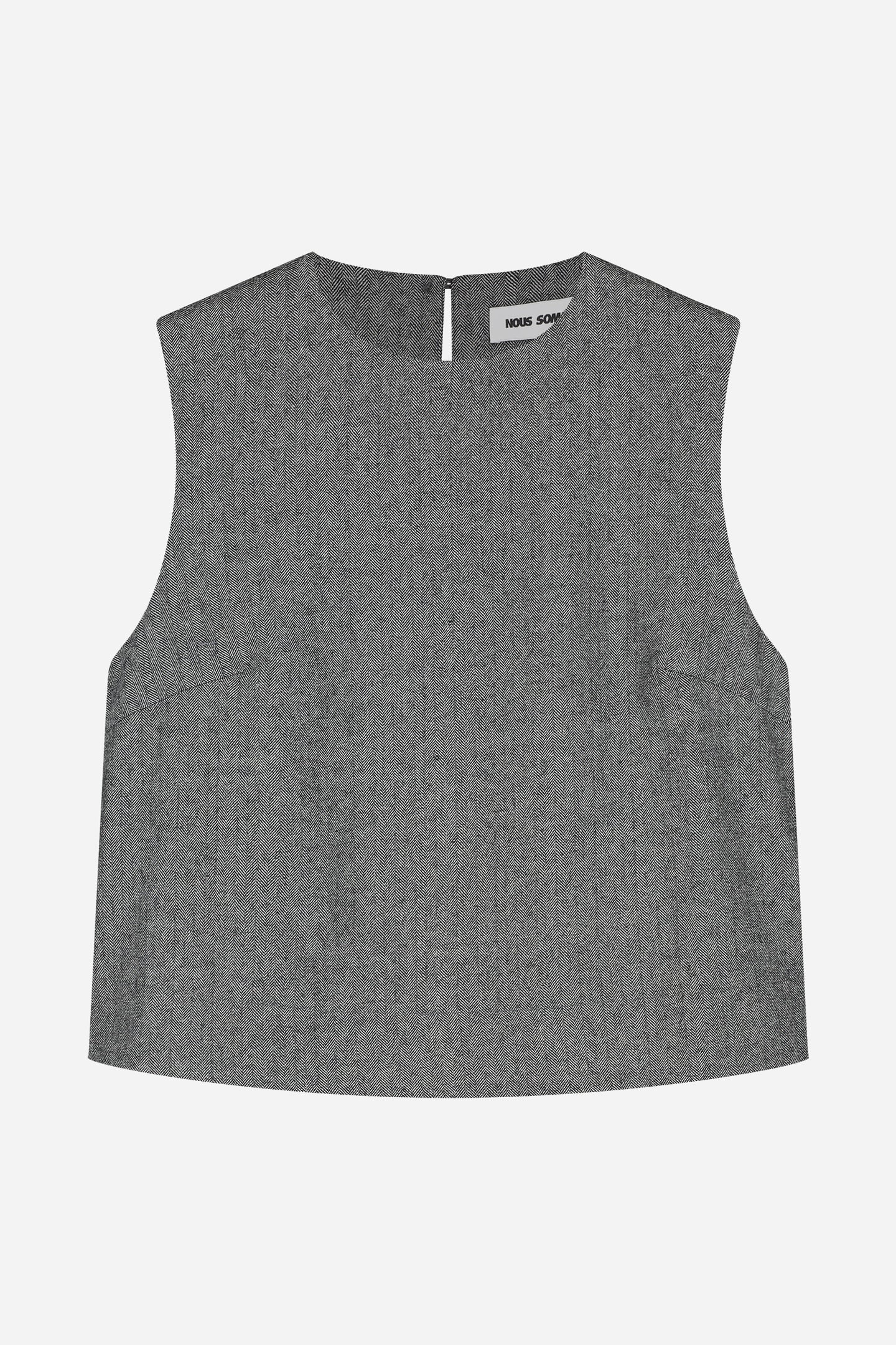 NOUS SOMMES LABELS – MIRA SL HERRINGBONE TOP GREY 3