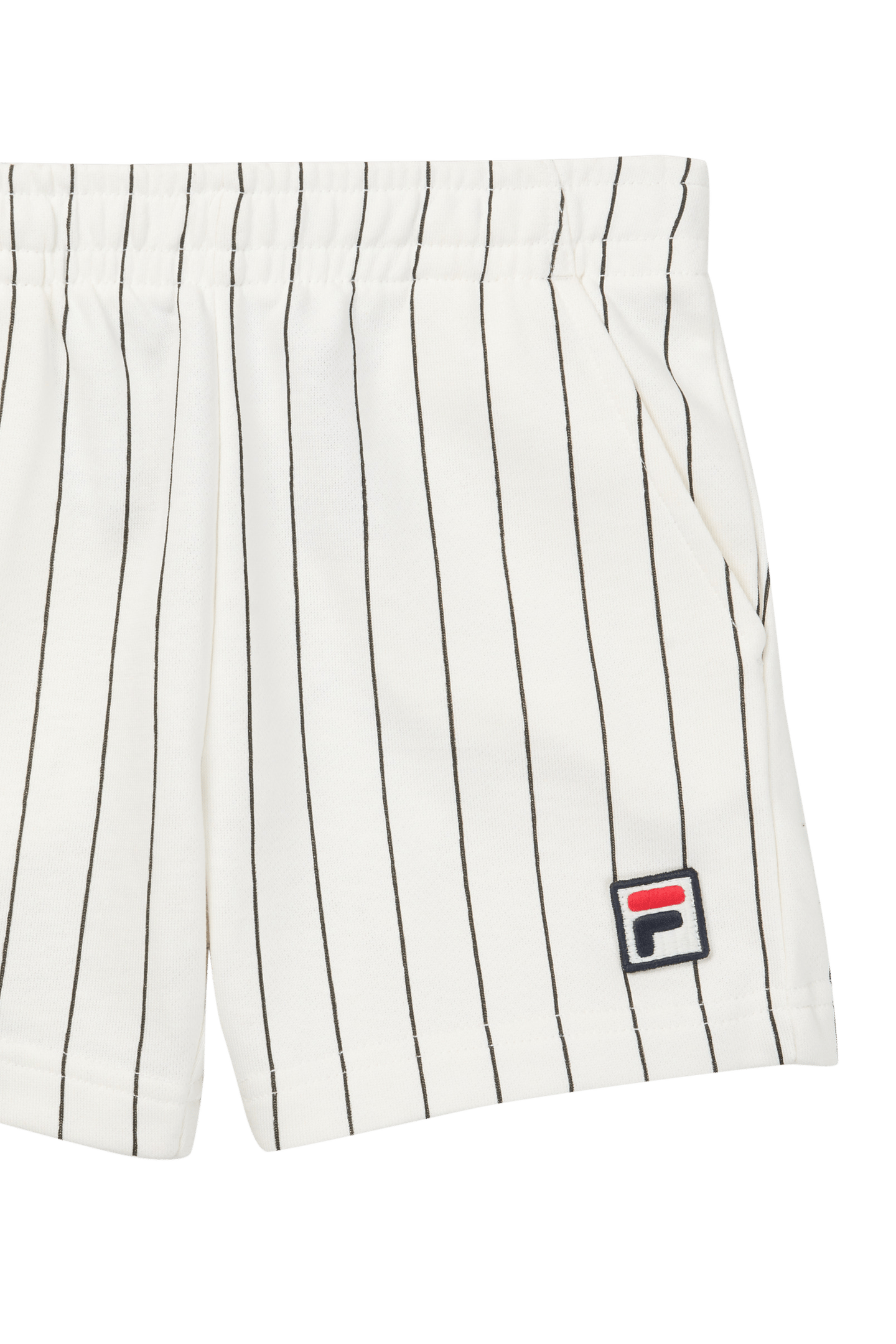LUBACO REGULAR PINSTRIPED SWEAT SHORTS EGRET / BLACK STRIPED 2