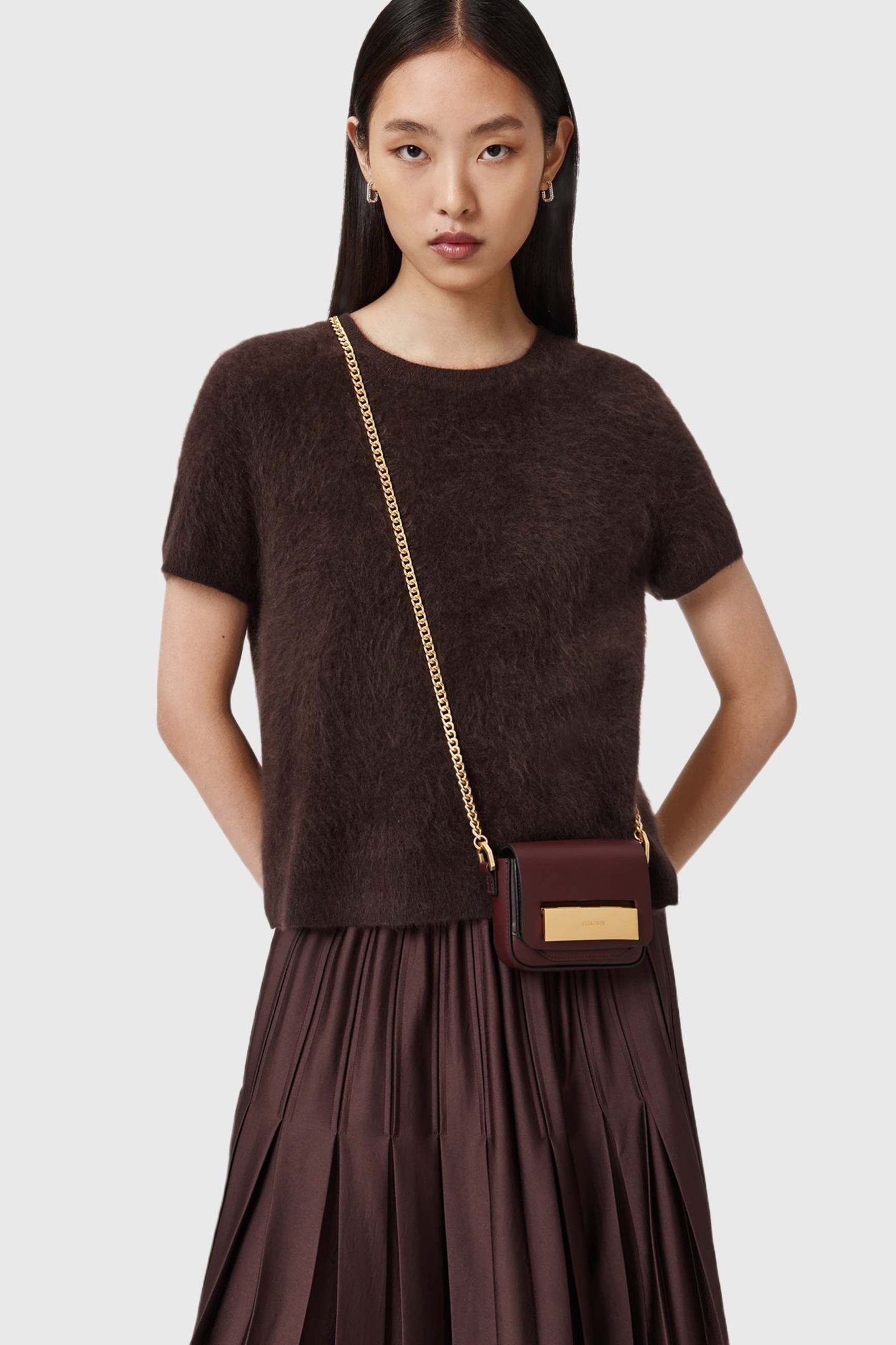 ETTA CHAIN CROSSBODY DARK RED 1