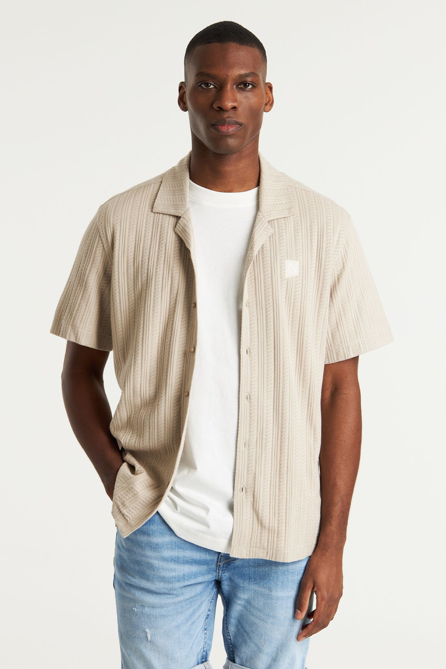 DOBY POINT SHIRT SHORT SLEEVE SILVER LINING 1