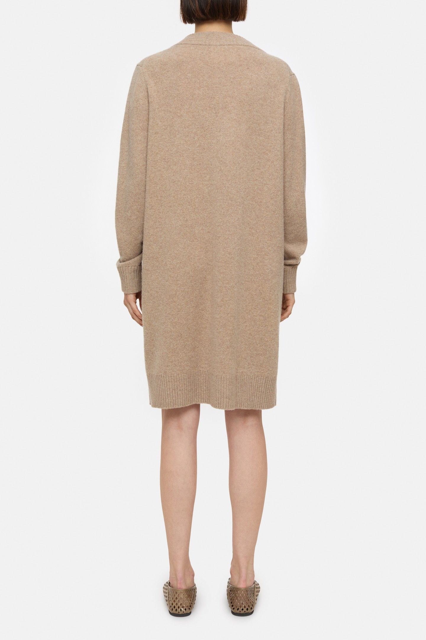 V-NECK DRESS DARK CHINO BEIGE 2
