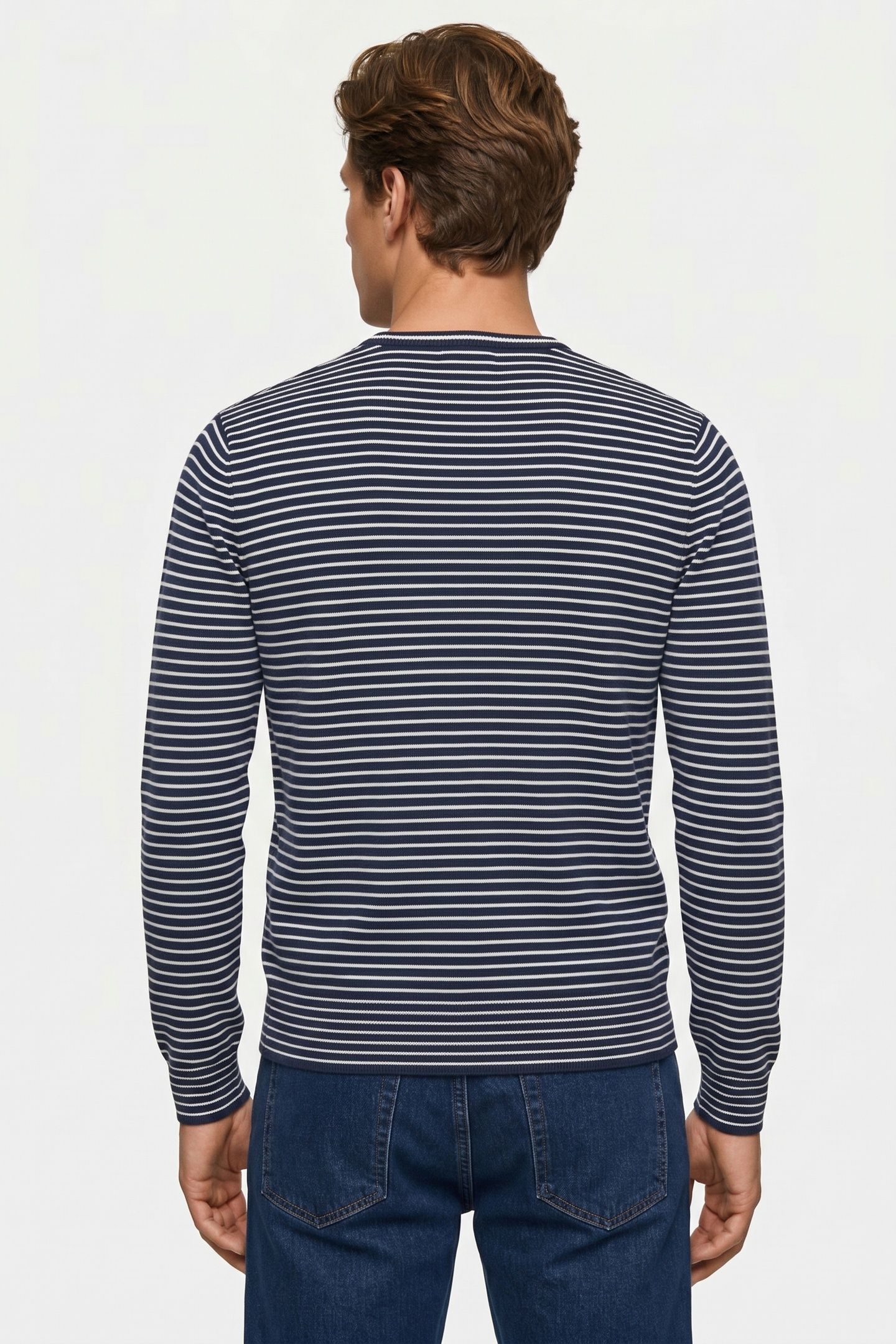 STRIPED CREWNECK COTTON BLUE 2