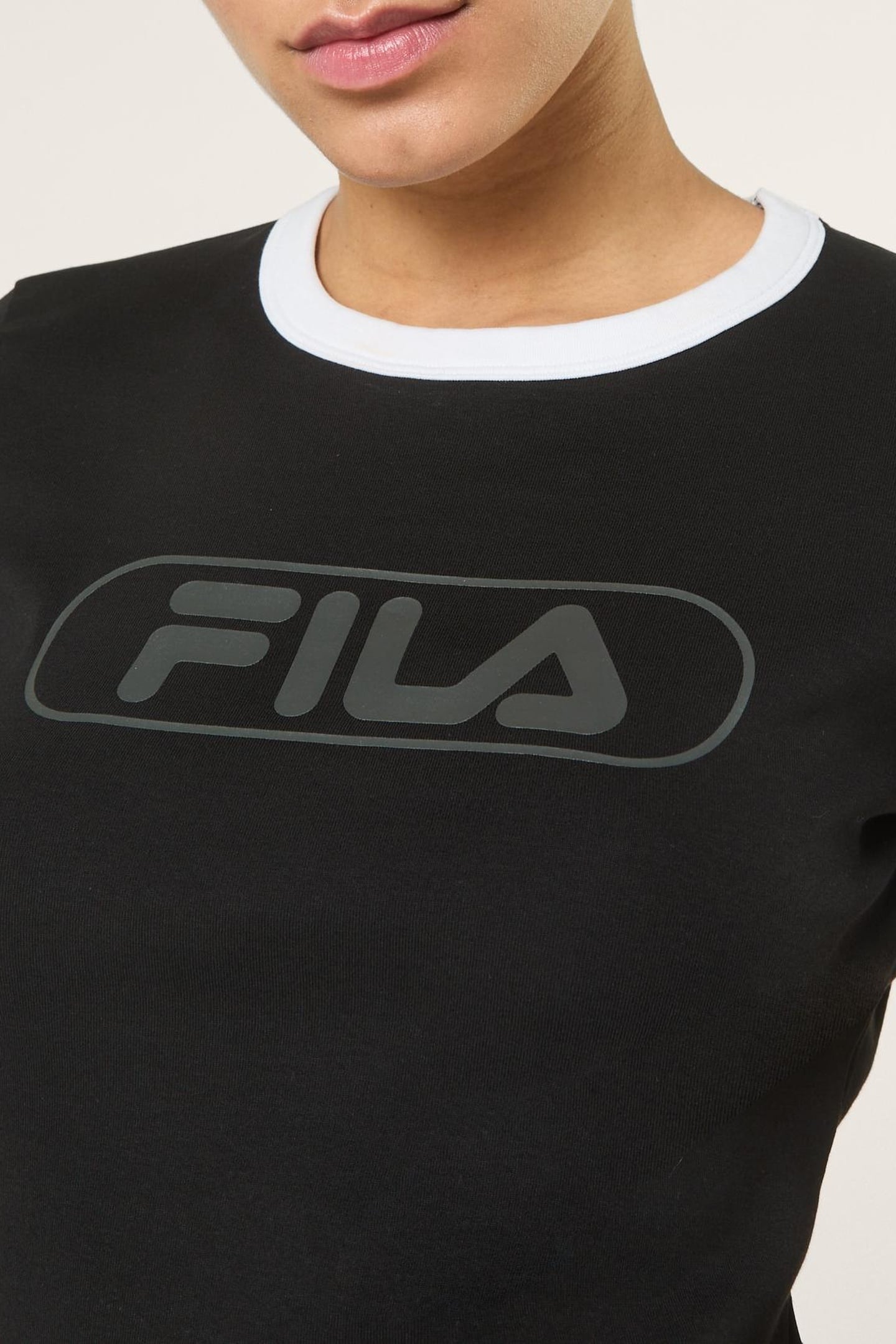 CERCINA SLIM LOGO RINGER BABY TEE BLACK-BRIGHT WHITE 6