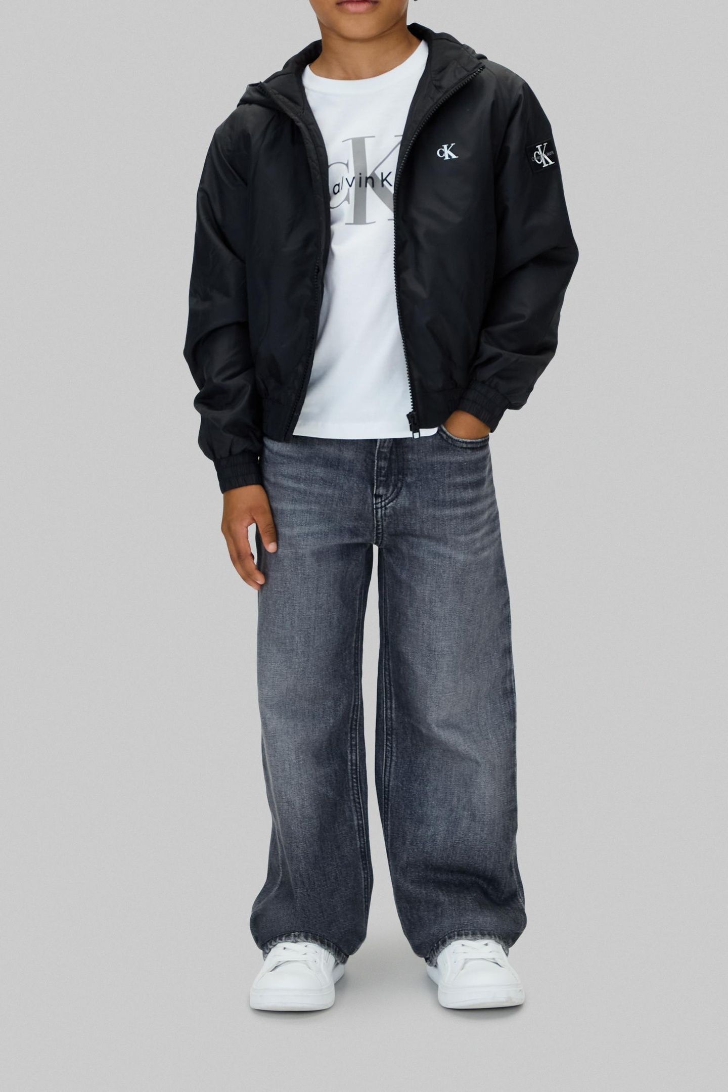 BOYS PADDED HOODED JACKET BLACK 1