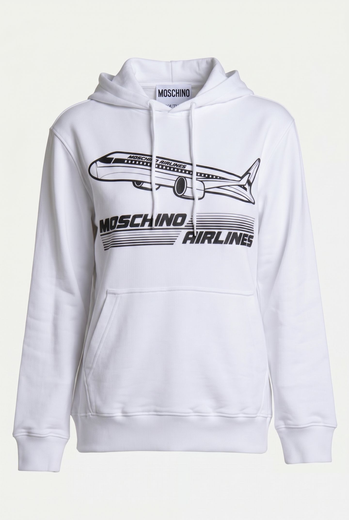 MOSCHINO AIRLINES ORGANIC COTTON SWEATSHIRT WHITE 3