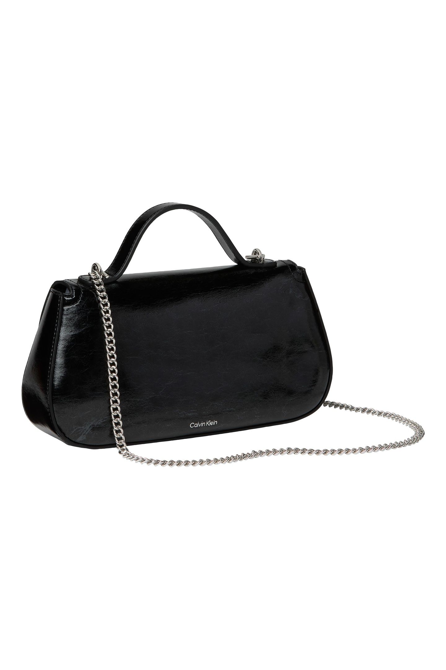 METALLIC TOP HANDLE CROSSOVER BAG BLACK 2