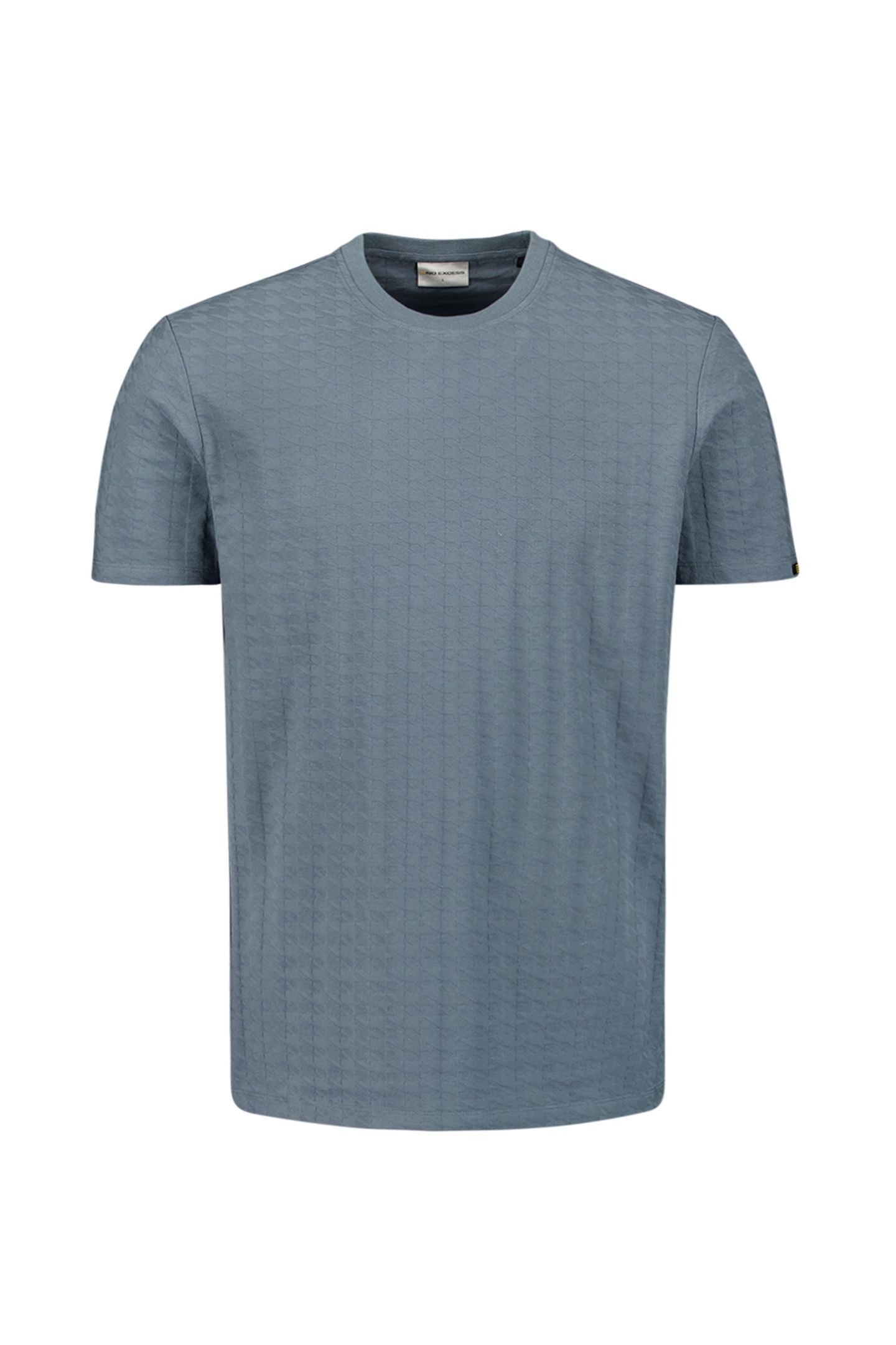 T-SHIRT CREWNECK SOLID RELIEF JACQUARD WASHED BLUE 1
