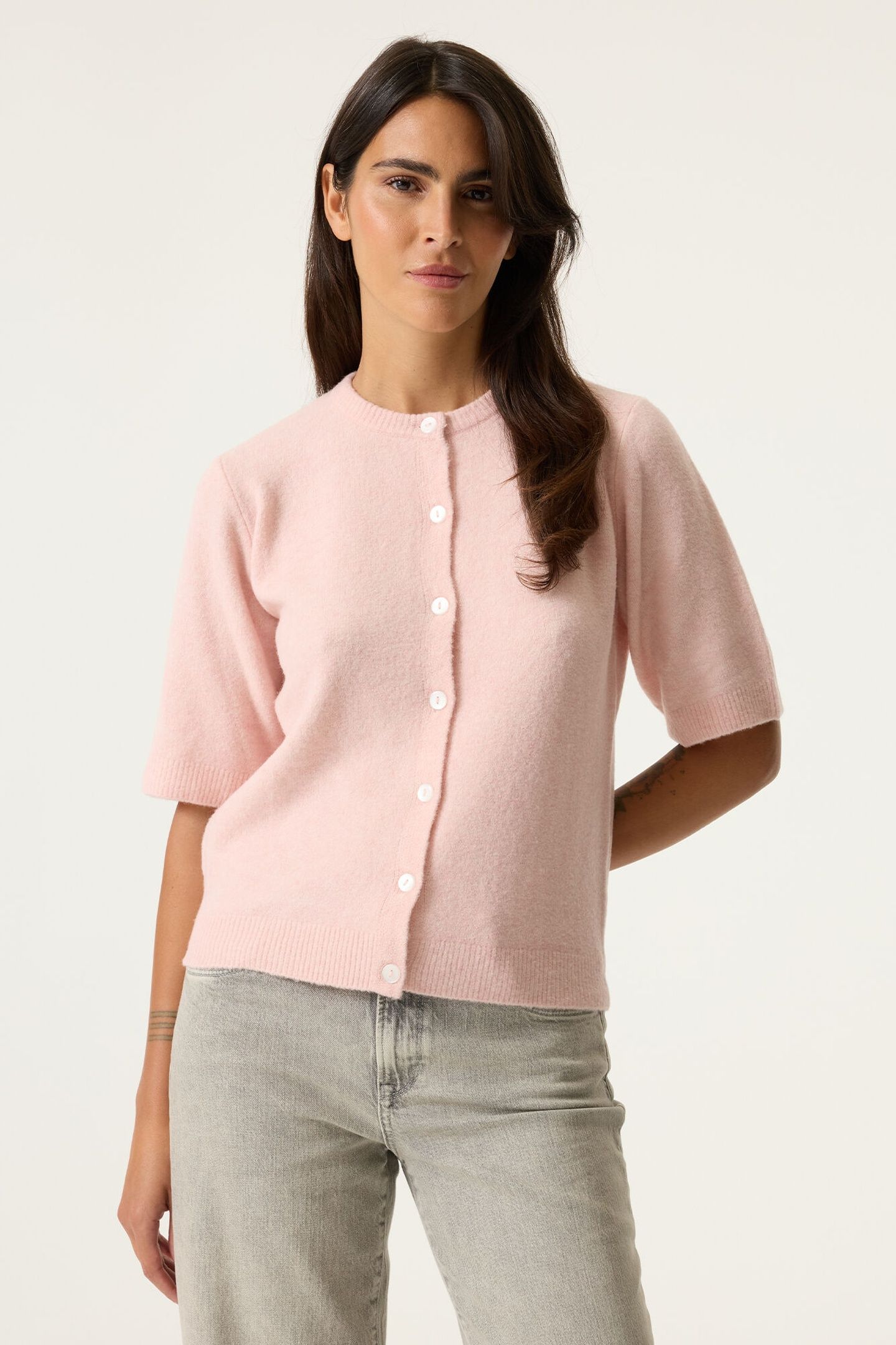 LADIES CARDIGAN DUSTY MELEE 1