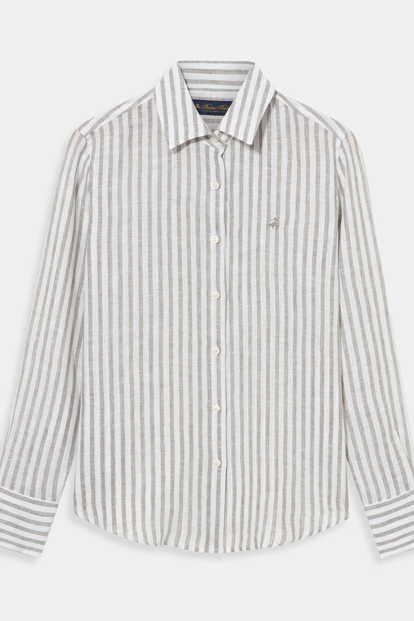 RELAXED FIT STRIPED LINEN SHIRT MEN'S DESIGN GREEN 3
