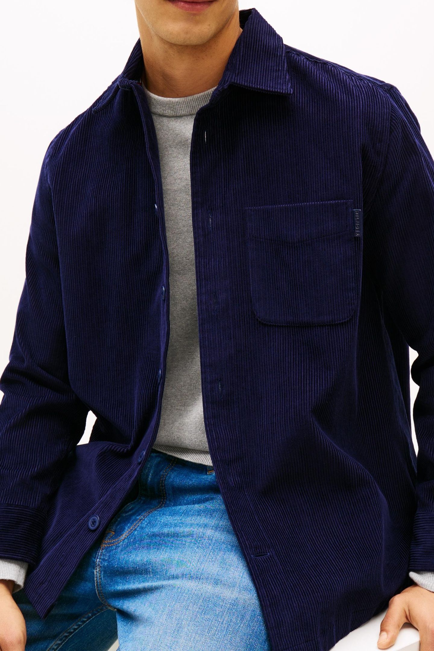 CORDUROY RELAXED OVERSHIRT IMPERIAL NAVY 5