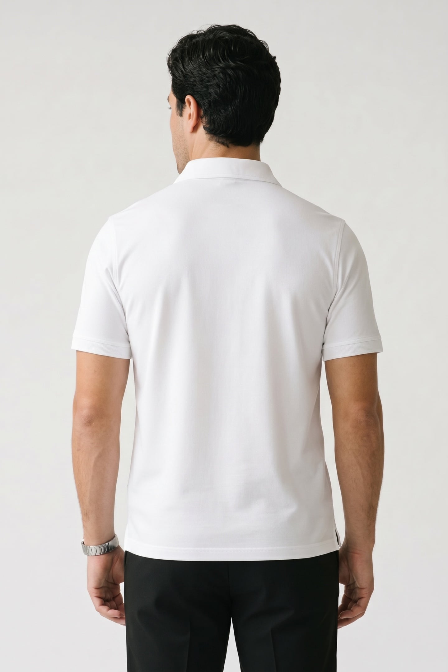 WHITE COTTON POLO SHIRT WHITE 2