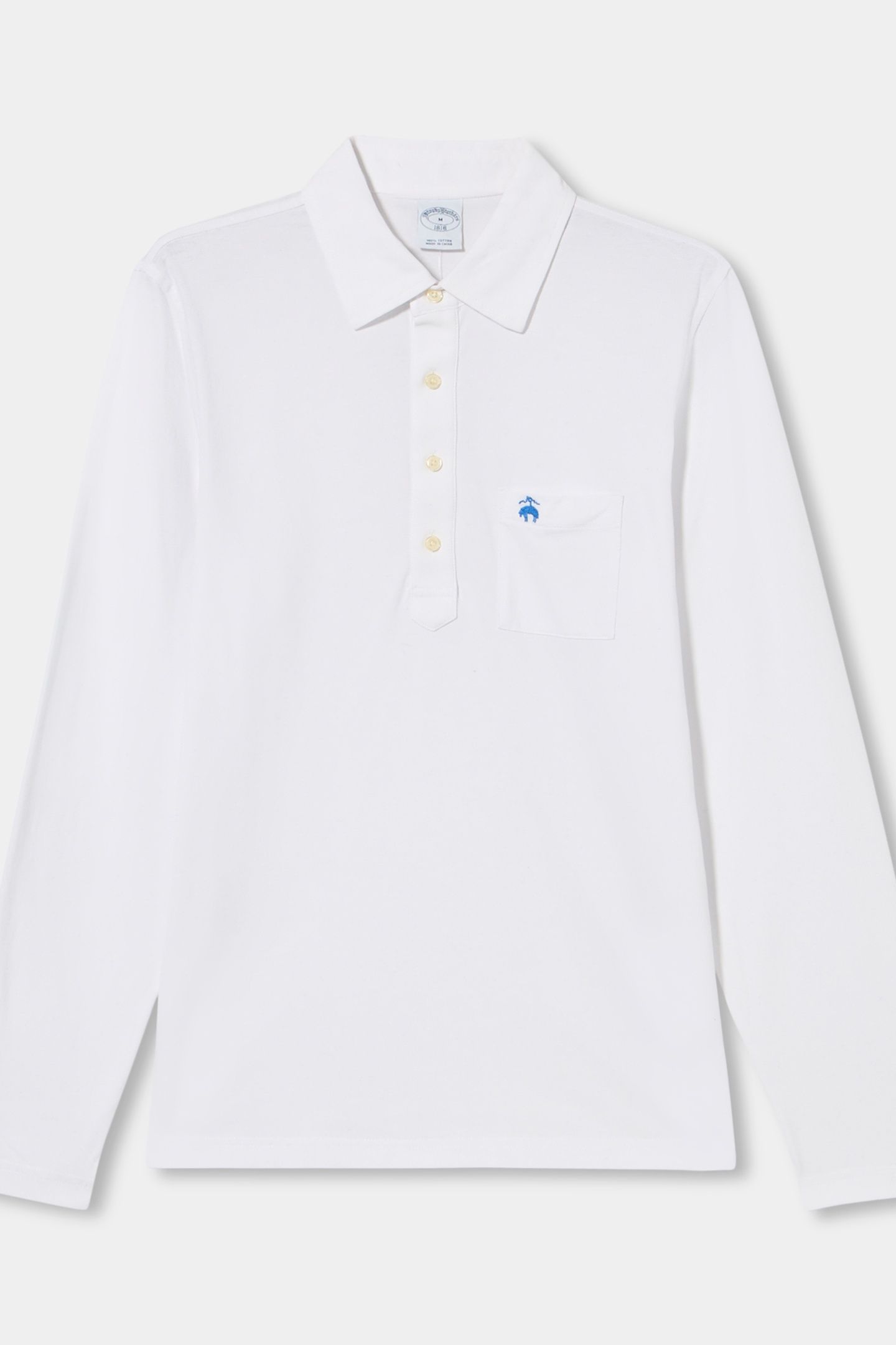 KNIT LONG SLEEVE POLOS WHITE 3