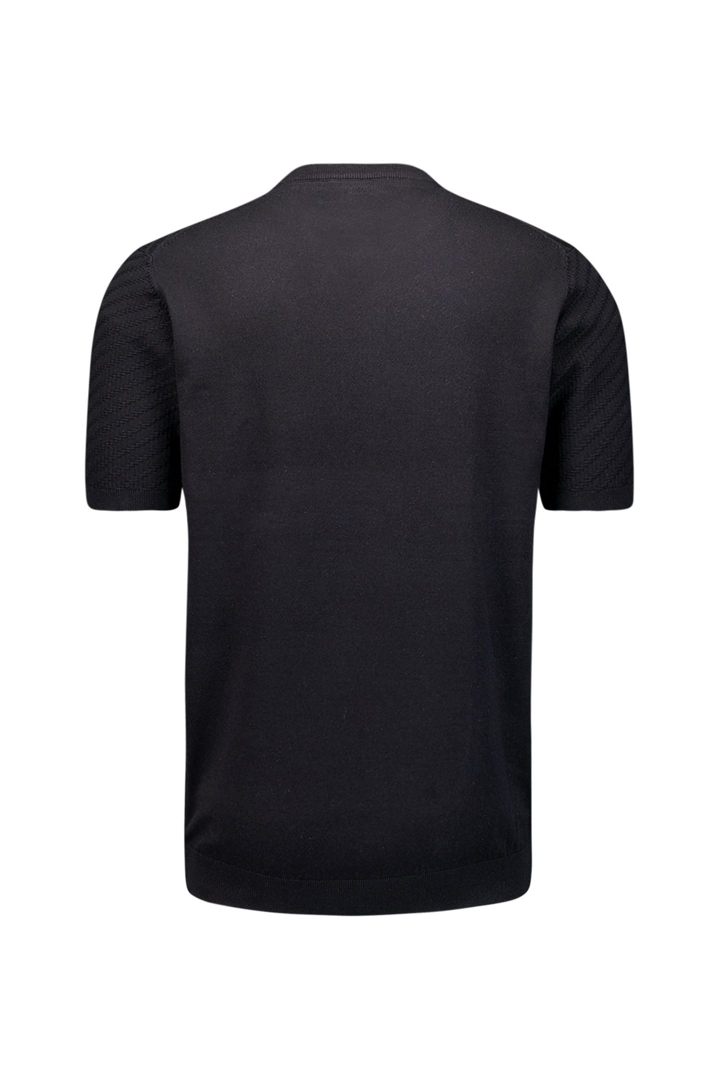 PULLOVER SHORT SLEEVE CREWNECK SOLID JACQUARD BLACK 6