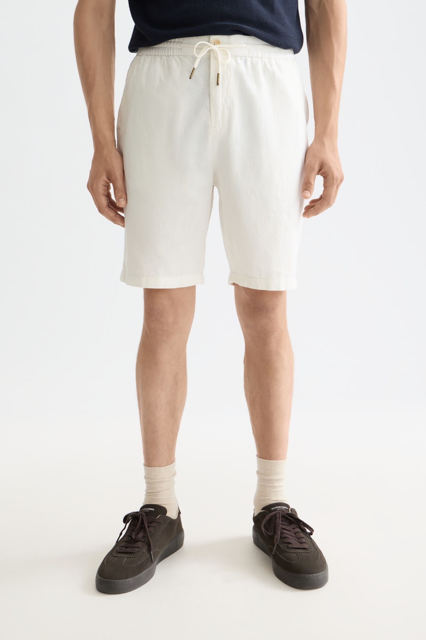 CORE - FAVE - COTTON-LINEN TWILL BERMUDA SHORT OFF WHITE 2